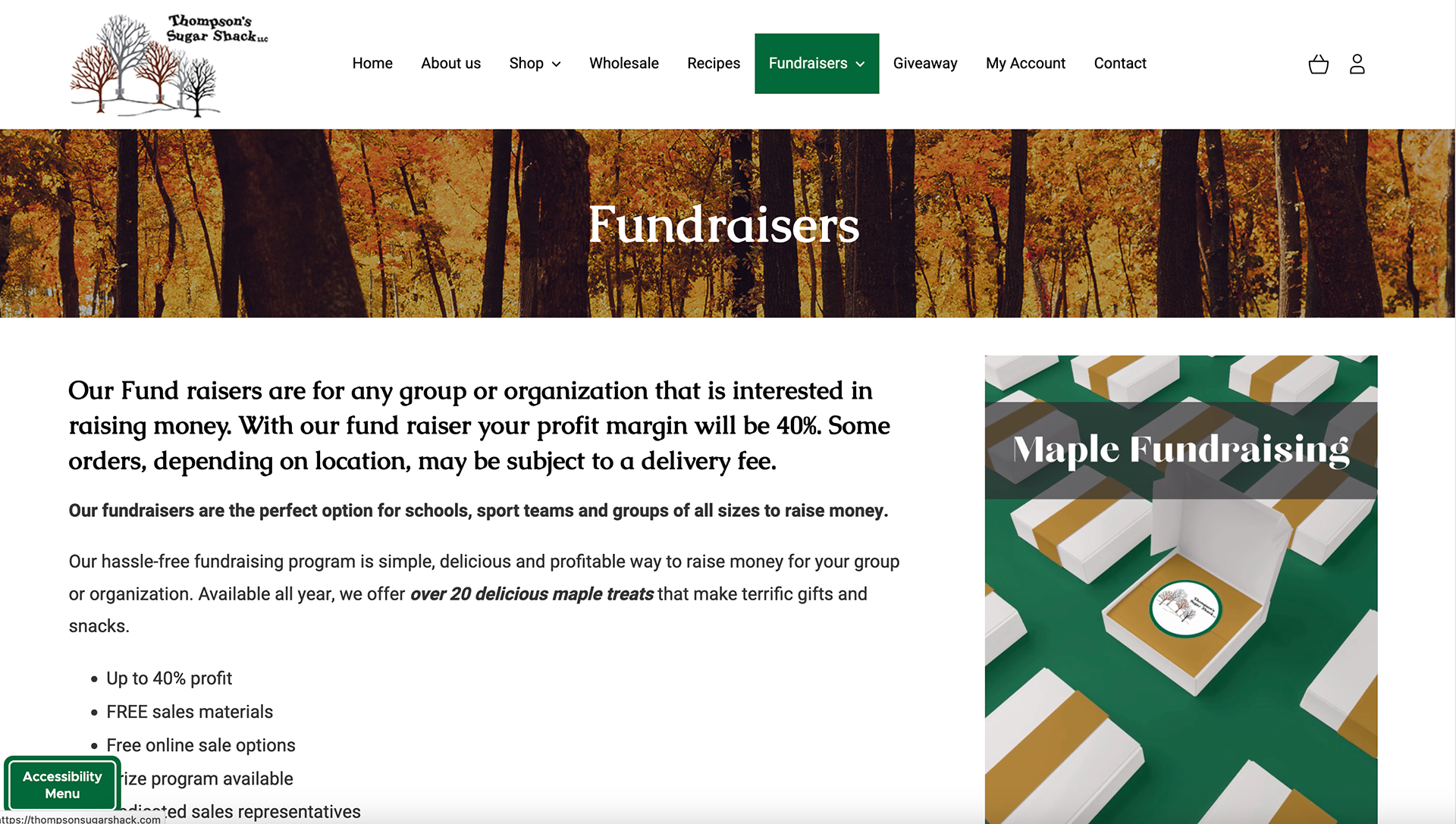 Fundraisers Page
