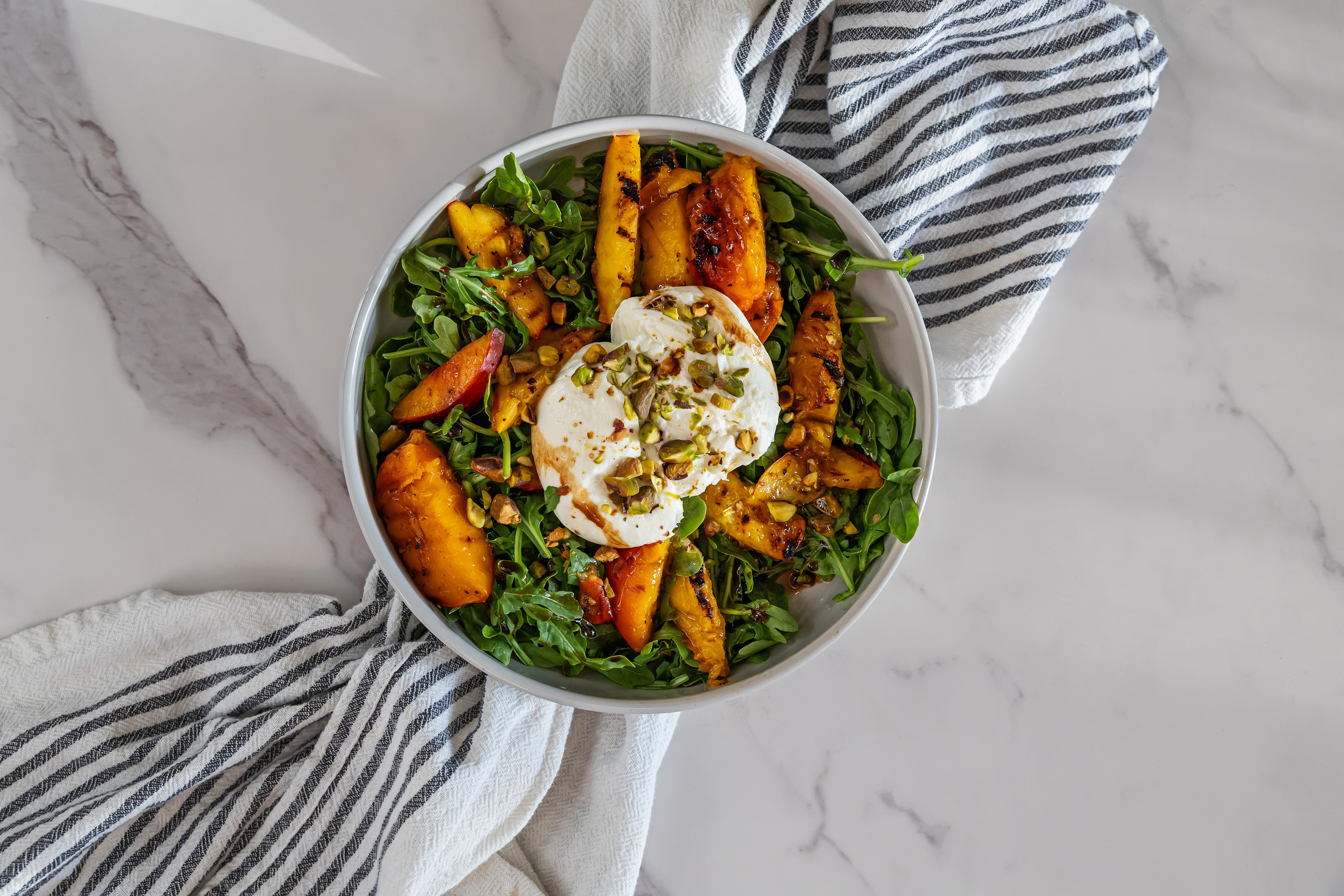 Peach and burrata salad