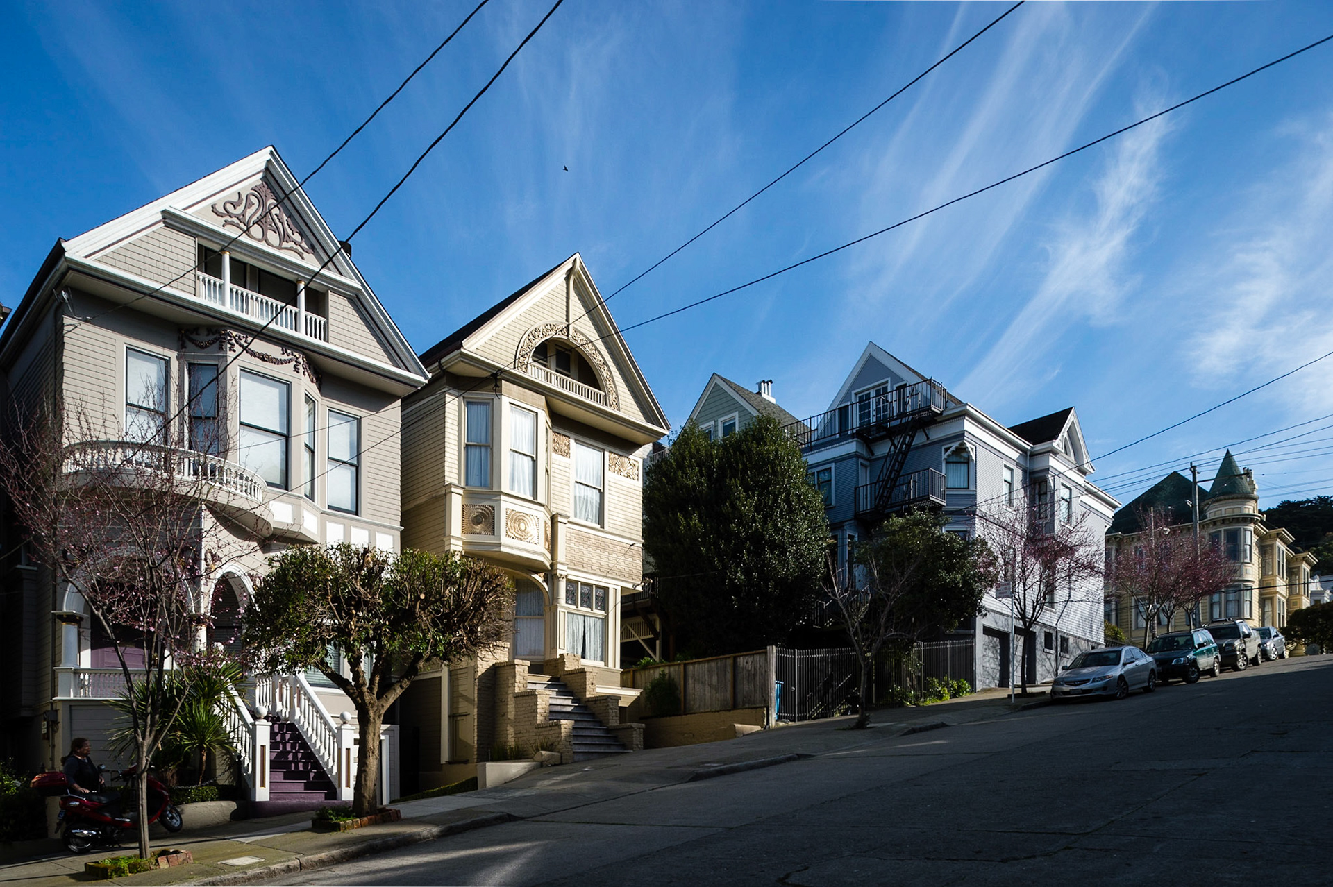 Lyon Street, San Francisco. La maison qui appartint à Janis Joplin jusqu'à sa mort en 1970.(la première sur la gauche)Lyon Street, San Francisco. The house that belonged to Janis Joplin until his death in 1970. (First on the left)