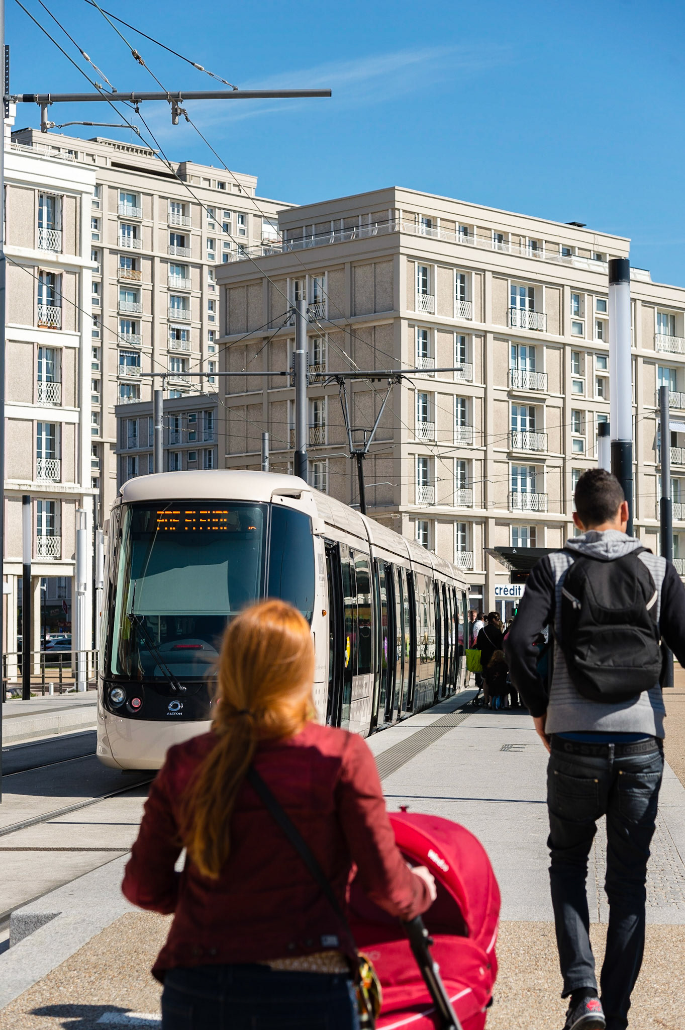 Le Havre. Le tramway, station La Plage.
