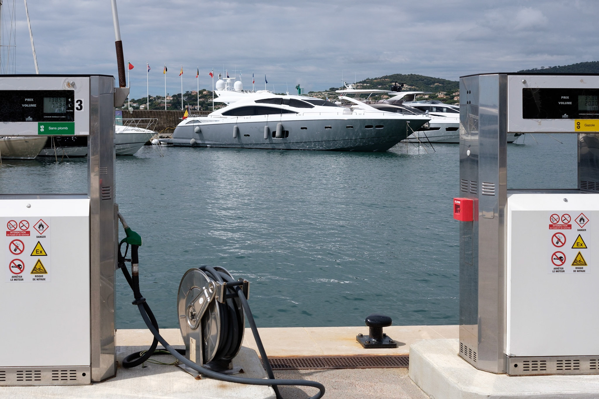Le port de Sainte Maxime, Var, France.