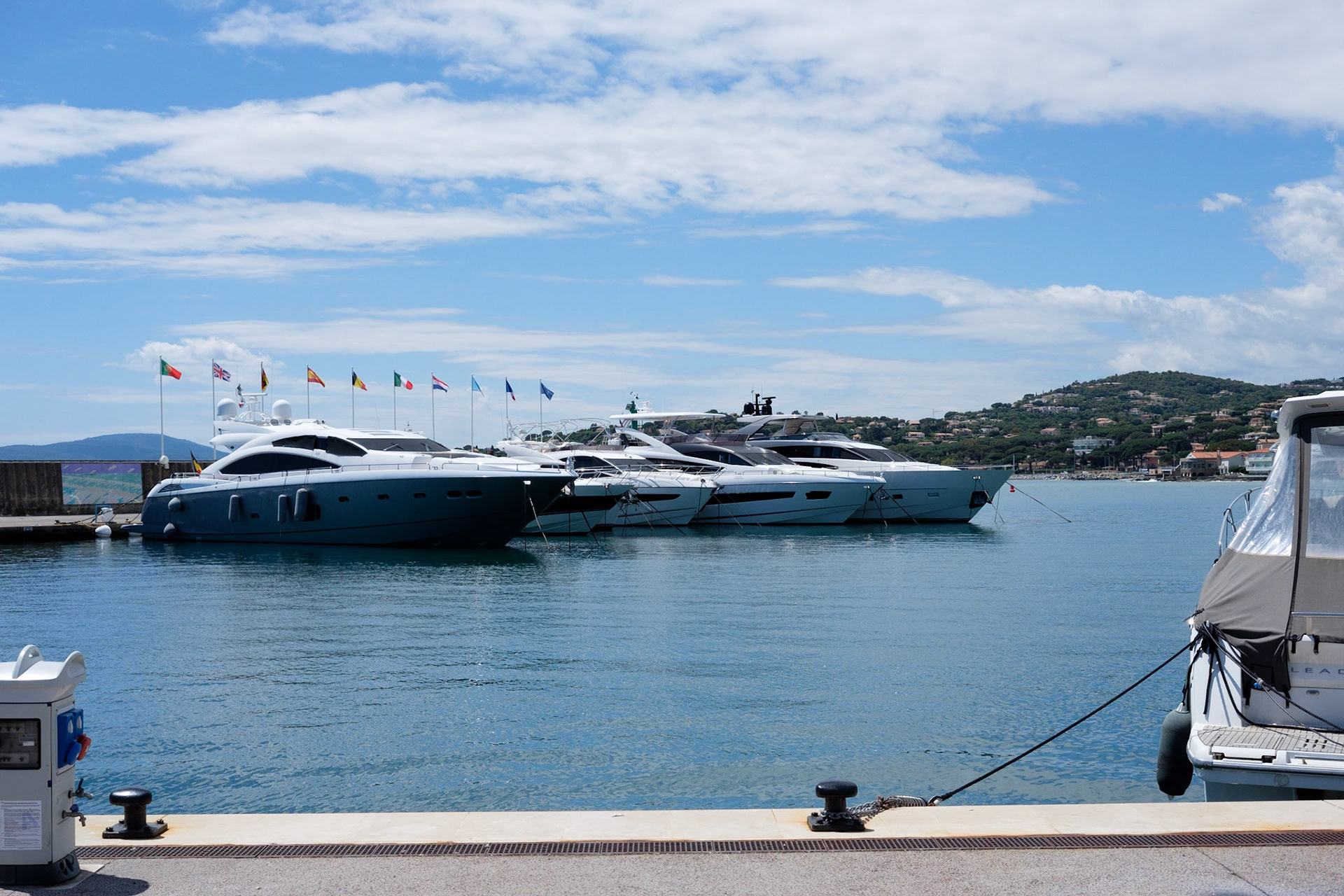 Le port de Sainte Maxime, Var, France.