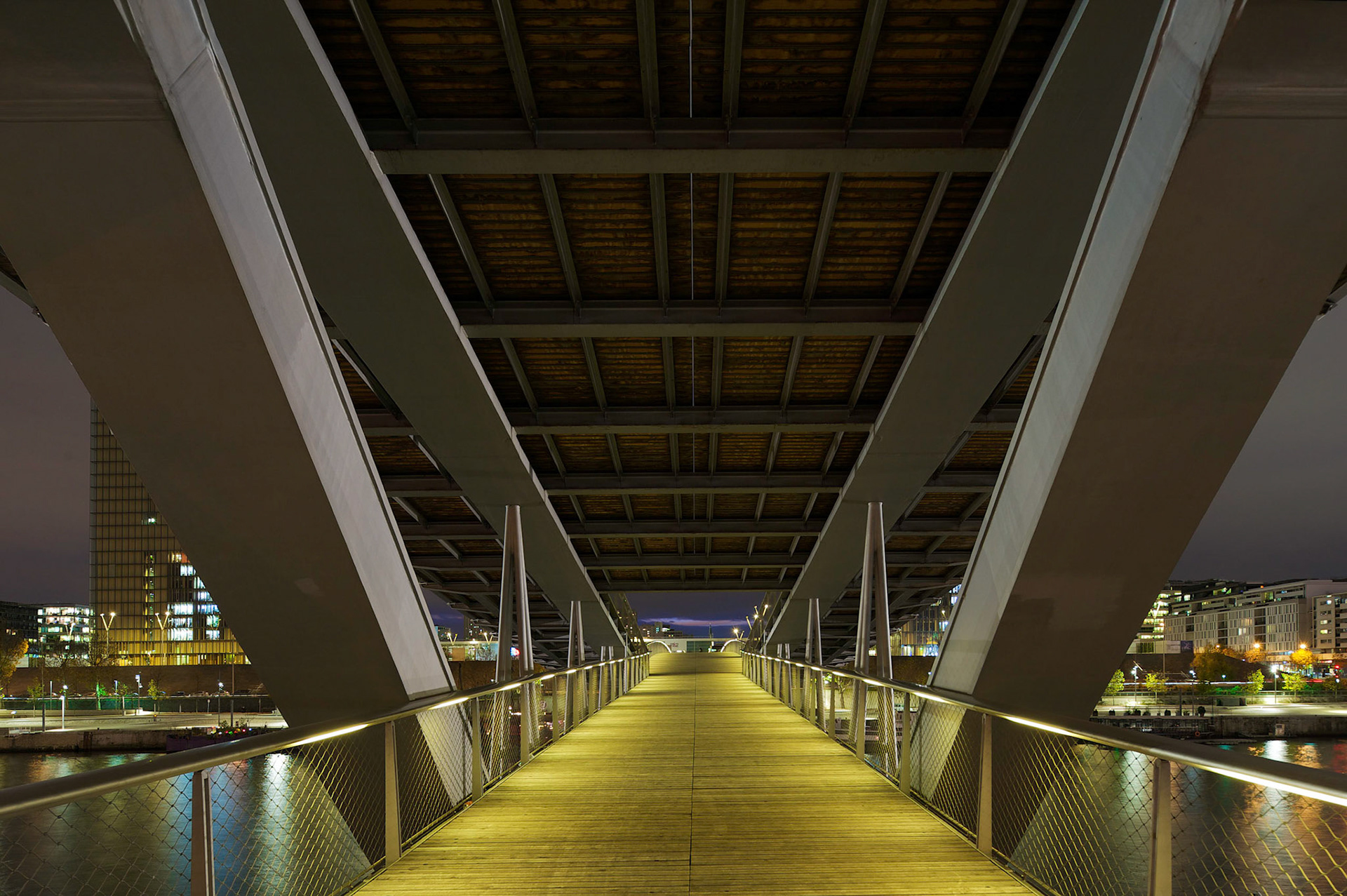 La passerelle Simone de Beauvoir, Paris, France.Dietmar Feichtinger Architectes.