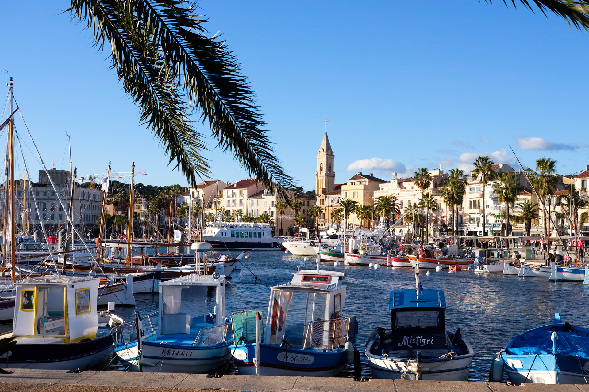 Le port de Sanary sur Mer, Var, France.