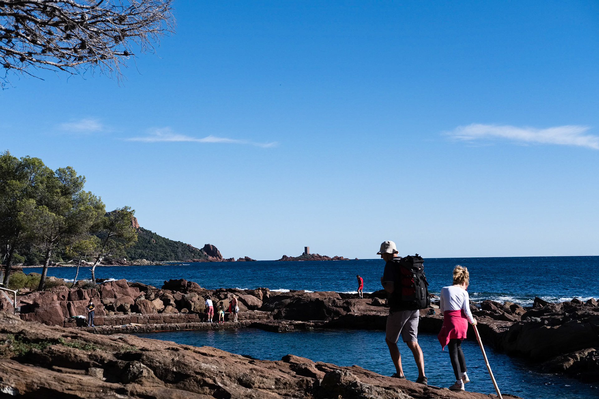 Le sentier du littoral entre Saint Raphaël et Agay. Saint Raphaël, Var, France