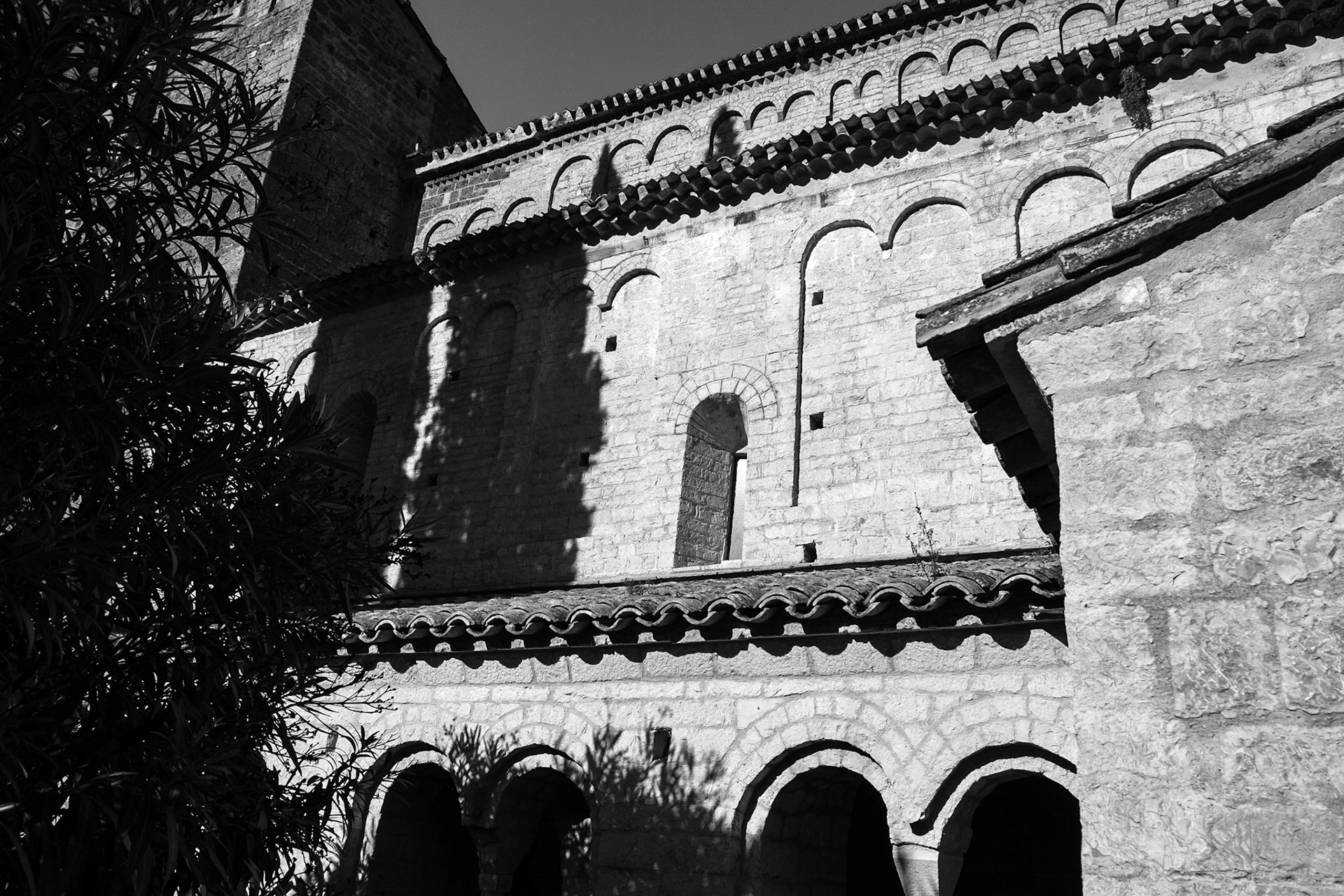 L'abbaye de Saint Guilhem Le Désert, le cloitre. Abbaye bénédictine fondée en 804 par Guillaume de Gellone, elle est inscrite au patrimoine mondial de l'UNESCO depuis 1998 / The abbey of Saint Guilhem Le Desert, the cloister. Benedictine abbey founded in 804 by William of Gellone, it is a World Heritage Site by UNESCO since 1998.