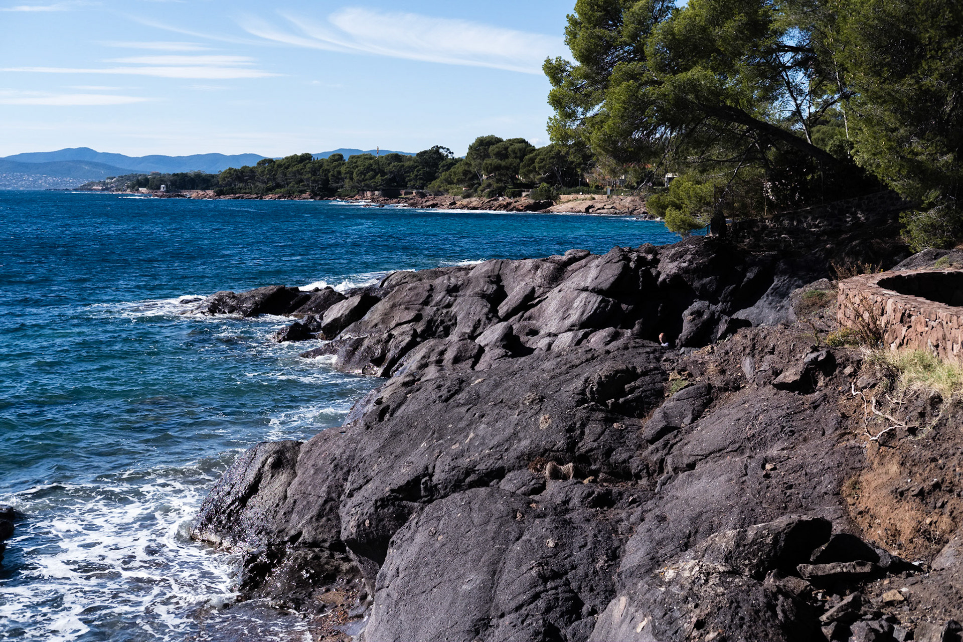 Le sentier du littoral entre Saint Raphaël et Agay. Saint Raphaël, Var, France