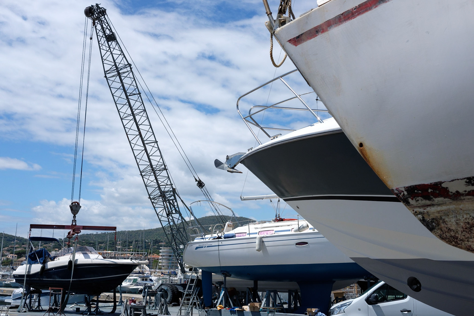 Le port de Sainte Maxime, Var, France.