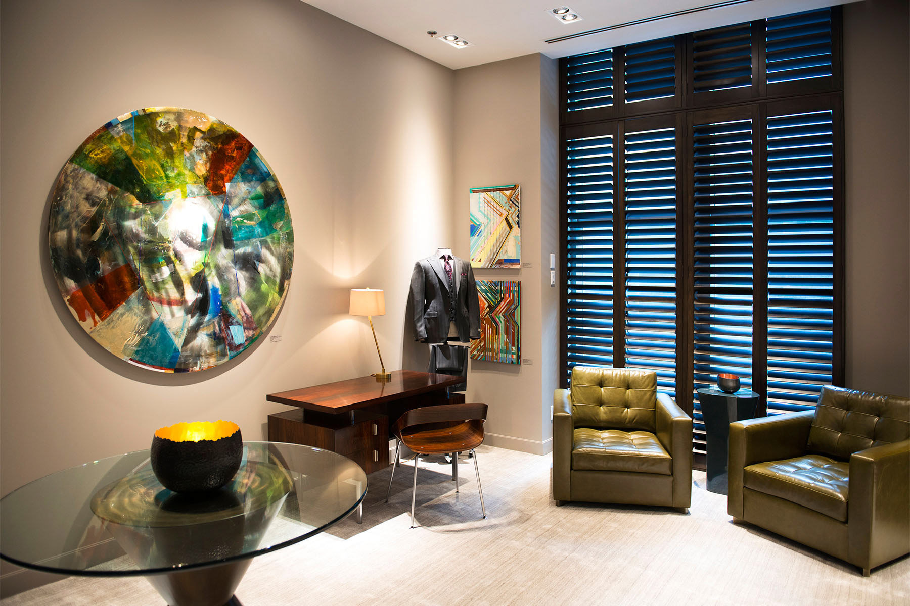 Angelina Jolie (Installation View), Holt Renfrew, Toronto. The work’s architectural scale is showcased within this luxury retail setting.