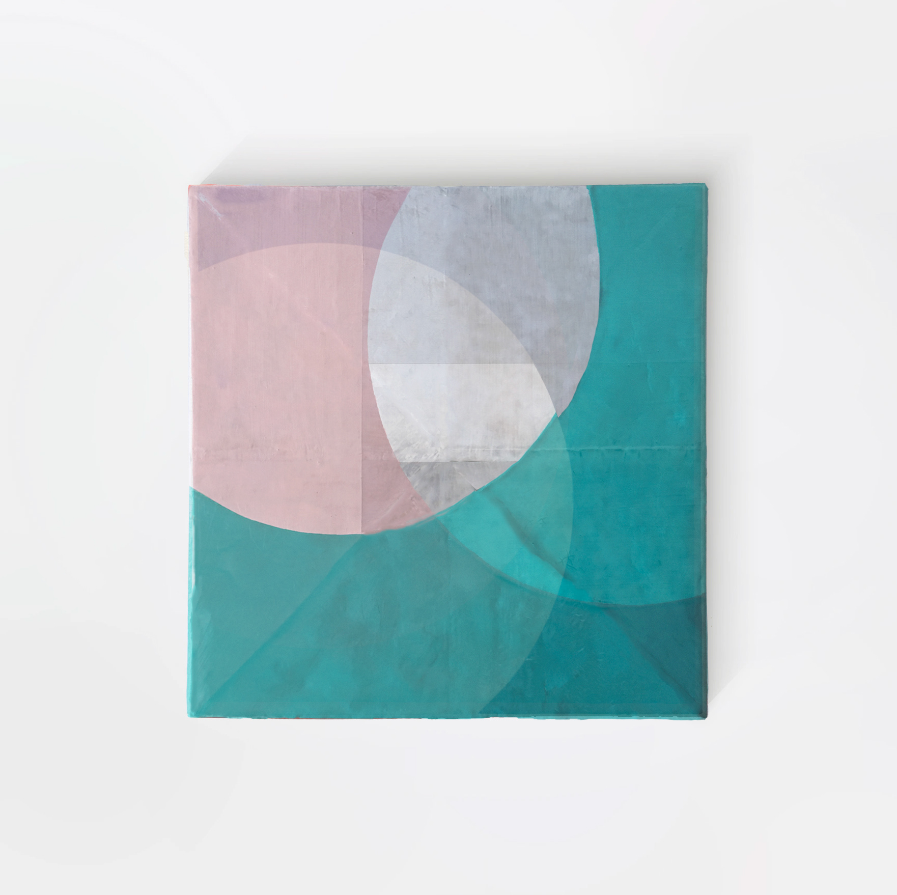 New Life: Resonant Core, 2020. Mixed Media and Clear Resin on Wood Panel. 32cm x 32 cm