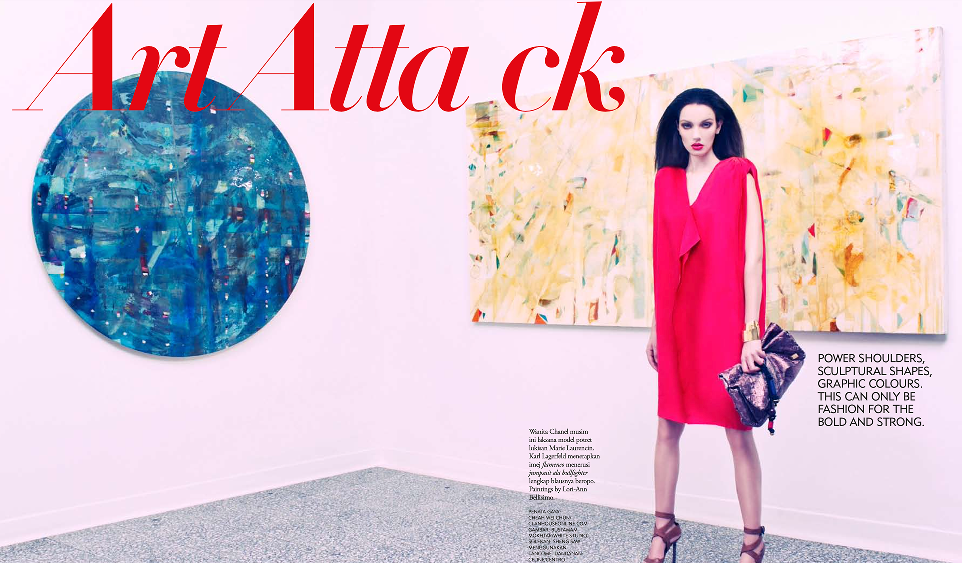 Press Feature: GLAM Magazine. A collaborative spread featuring the series alongside luxury brands including Louis Vuitton, Versace, and Gucci, highlighting the work’s synergy with high-fashion aesthetics.
