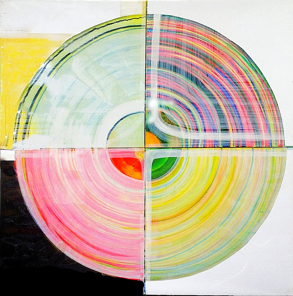 Pattern Integrity: Geodesic Core, 2014. Mixed Media on Perspex. 153cm Diameter.