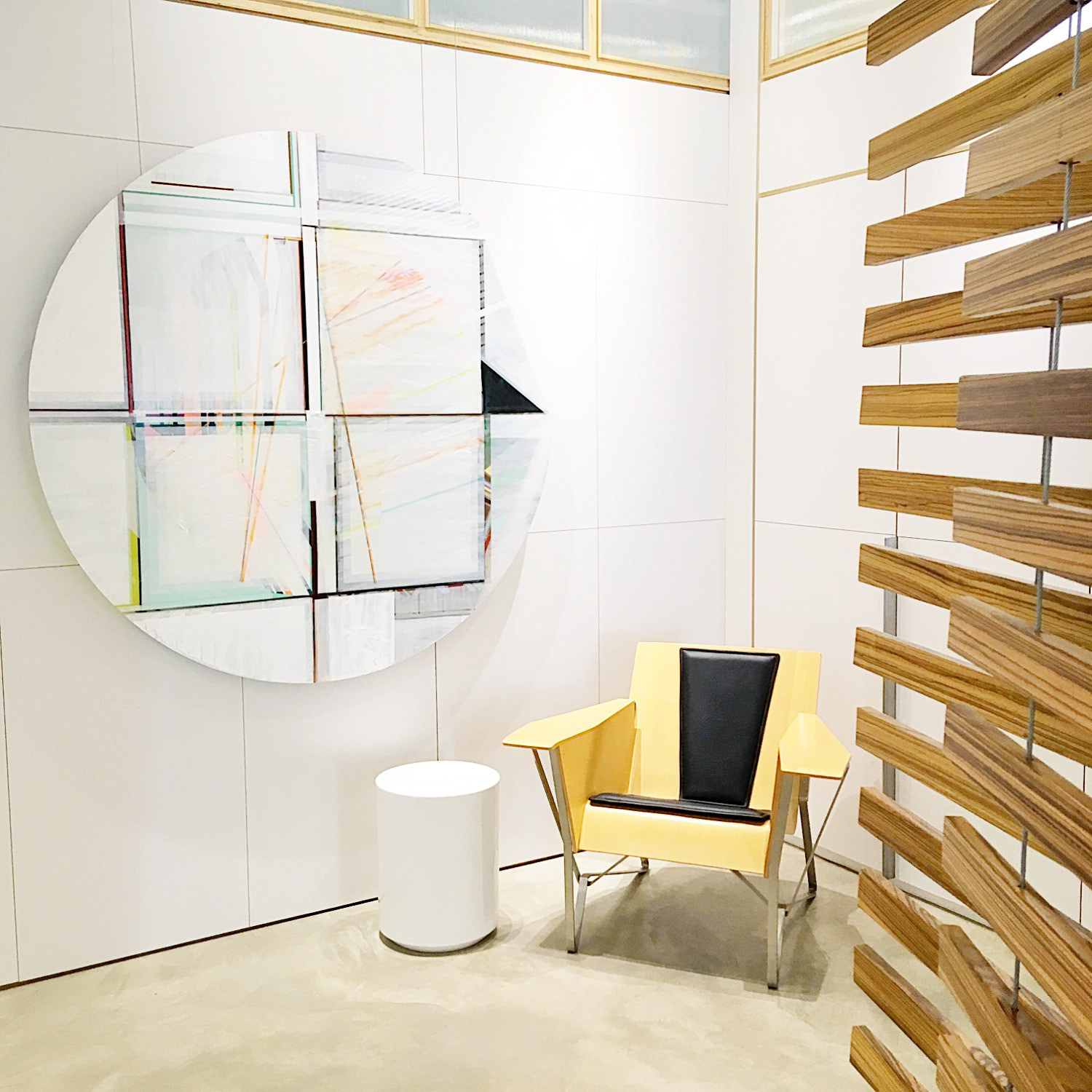 Unloaded: Missoni (In Situ). Located at Studio Munge, Toronto. This piece demonstrates the architectural synergy between the work’s fluid energy and modern interior design.