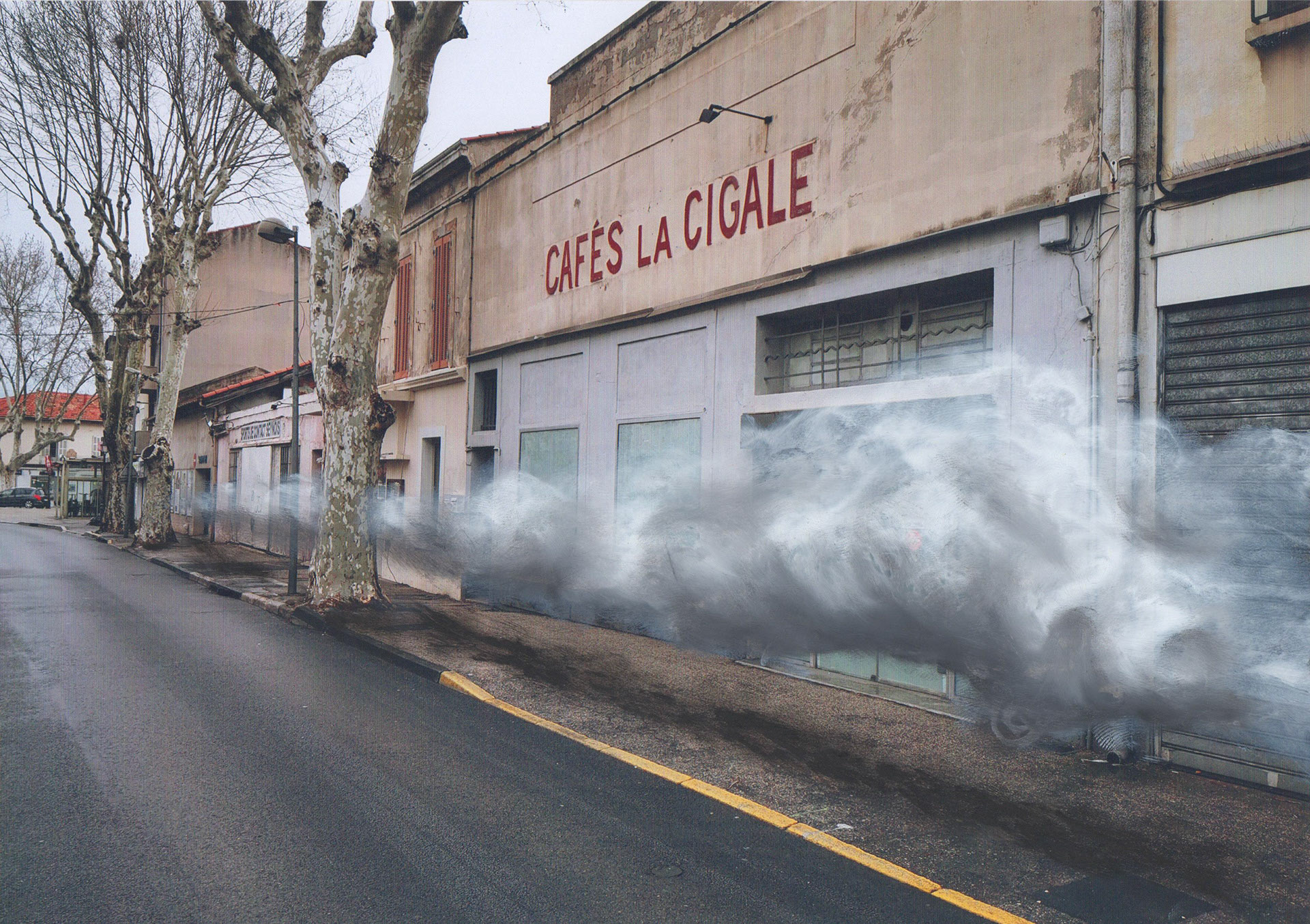 Road Book Cloud La Seyne.Technique à l'huile sur photographie. 21x30 cm.