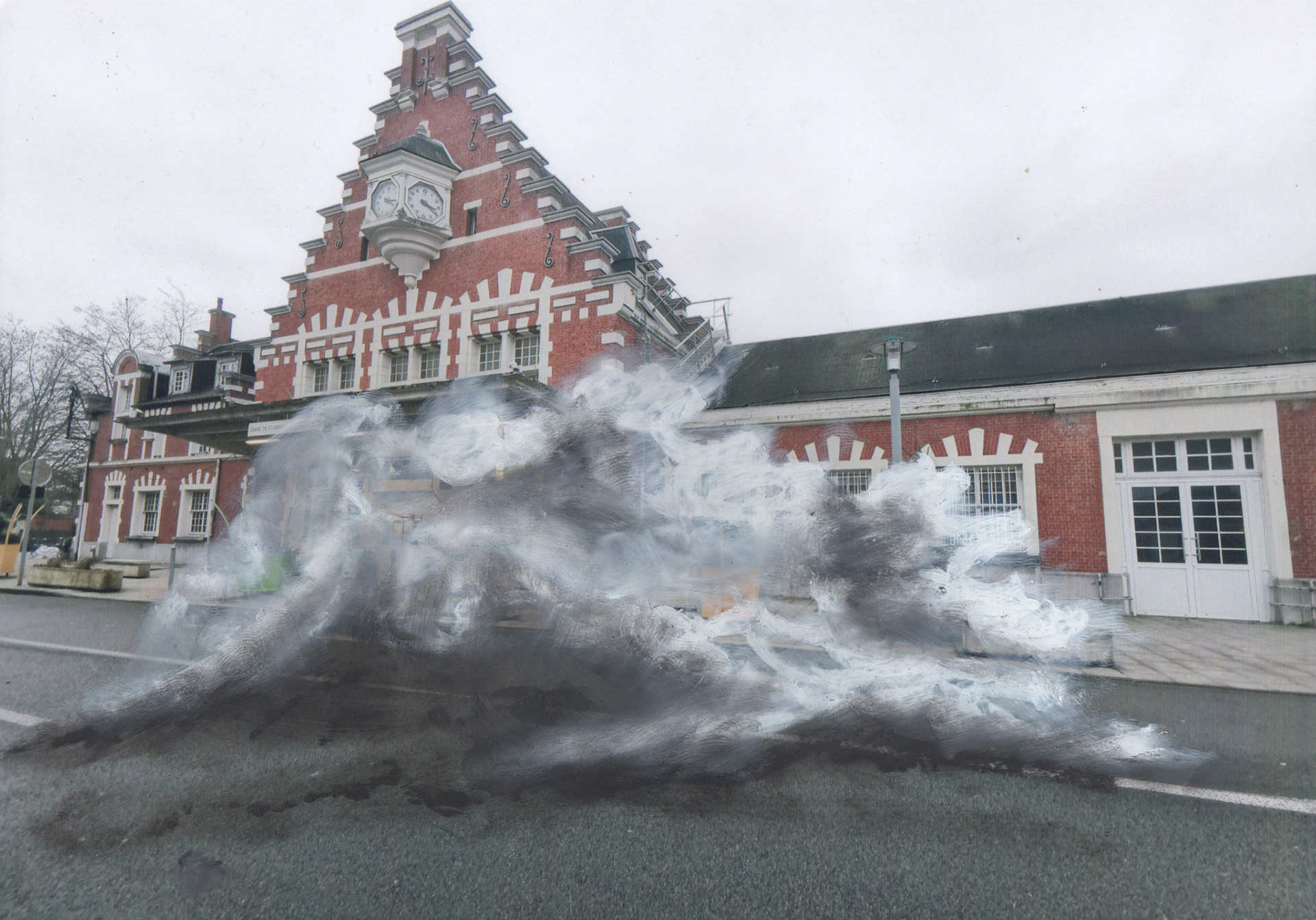 Road Book Cloud Saint-Amand3.Technique à l'huile sur photographie. 21x30 cm.