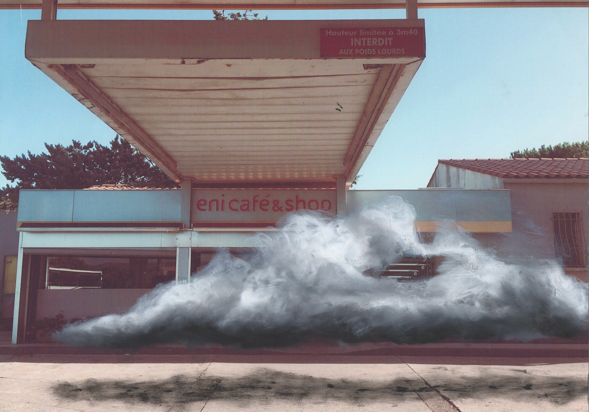 Road Book Cloud Puget 4.Technique à l'huile sur photographie. 21x30 cm.