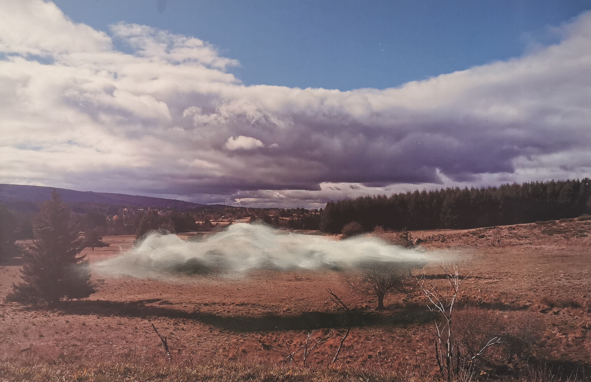 Road Book Cloud. Cevennes All. Technique à l'huile sur photographie 21x30 CM.