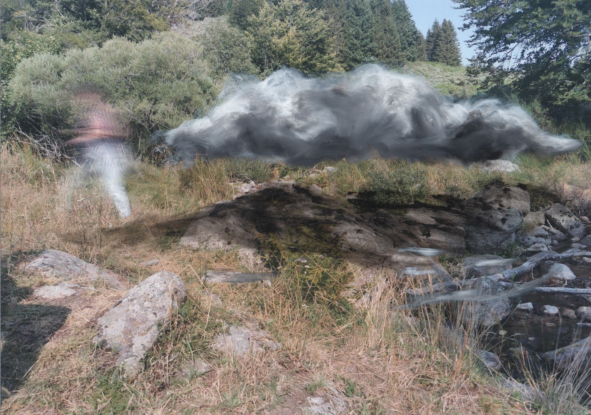 Road Book Cloud Élise. Technique à l'huile sur photographie. 21x30 cm.