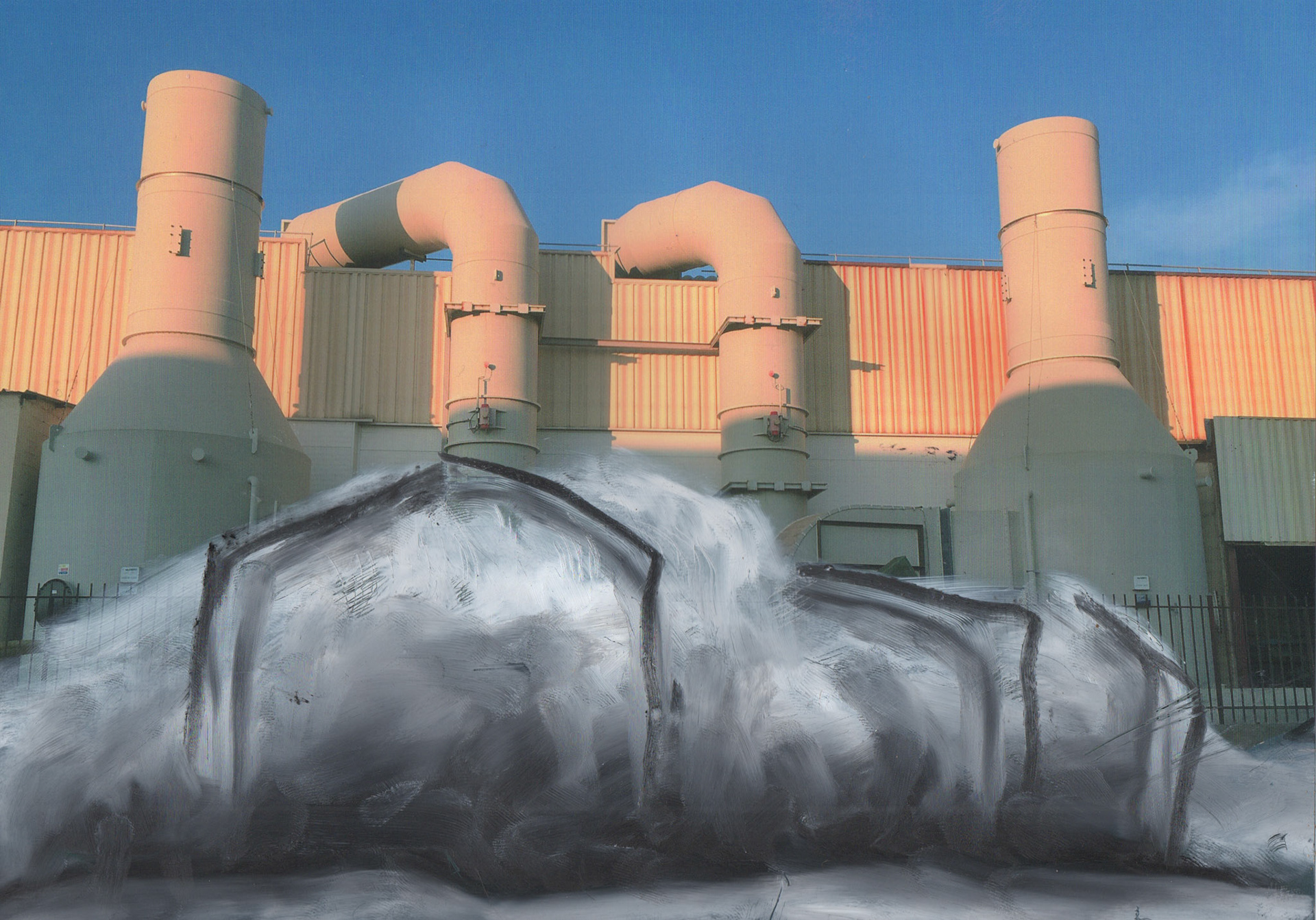 Road Book Cloud Puget 1.Technique à l'huile sur photographie. 21x30 cm.