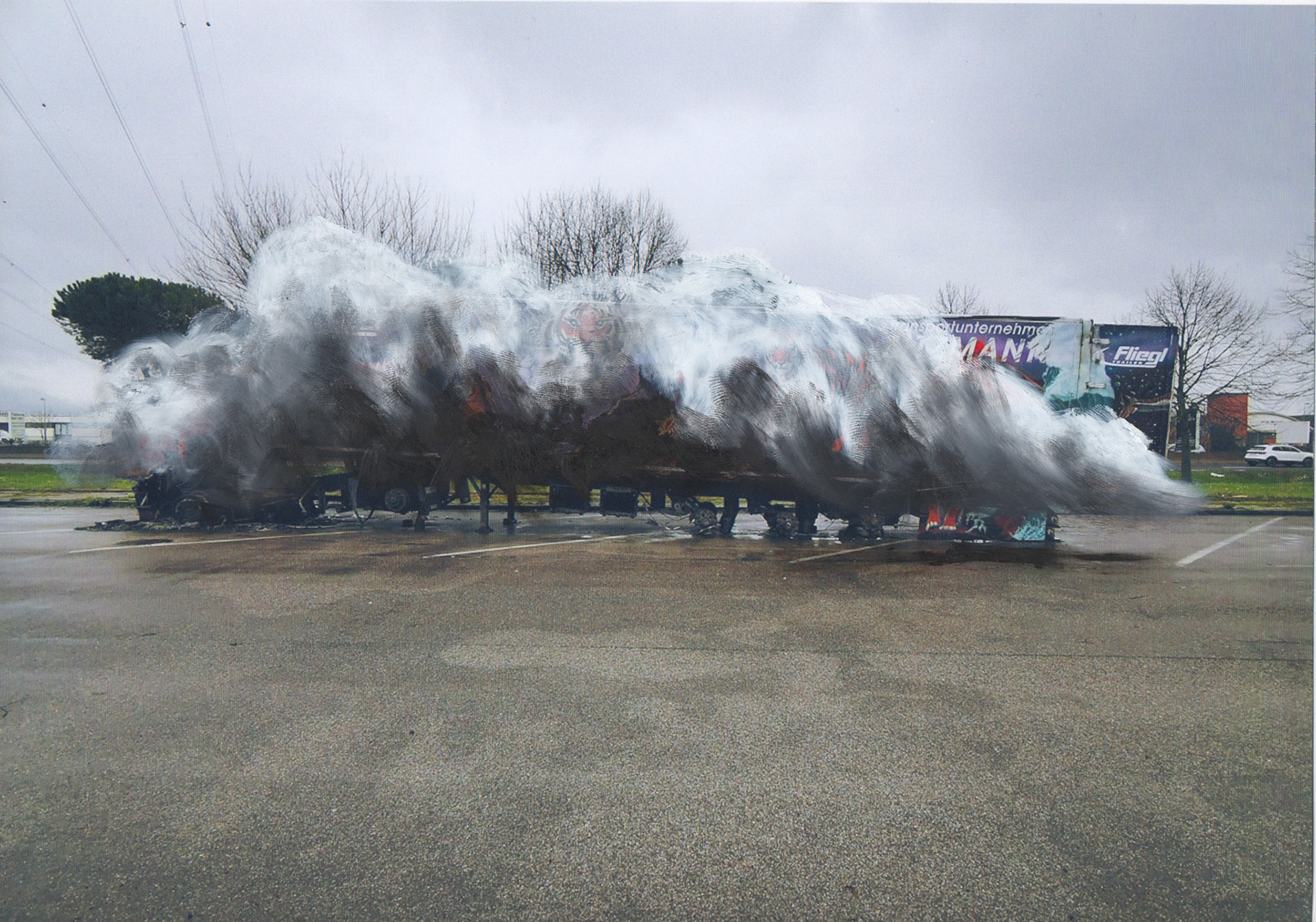Road Book Cloud Prato.Technique à l'huile sur photographie. 21x30 cm.