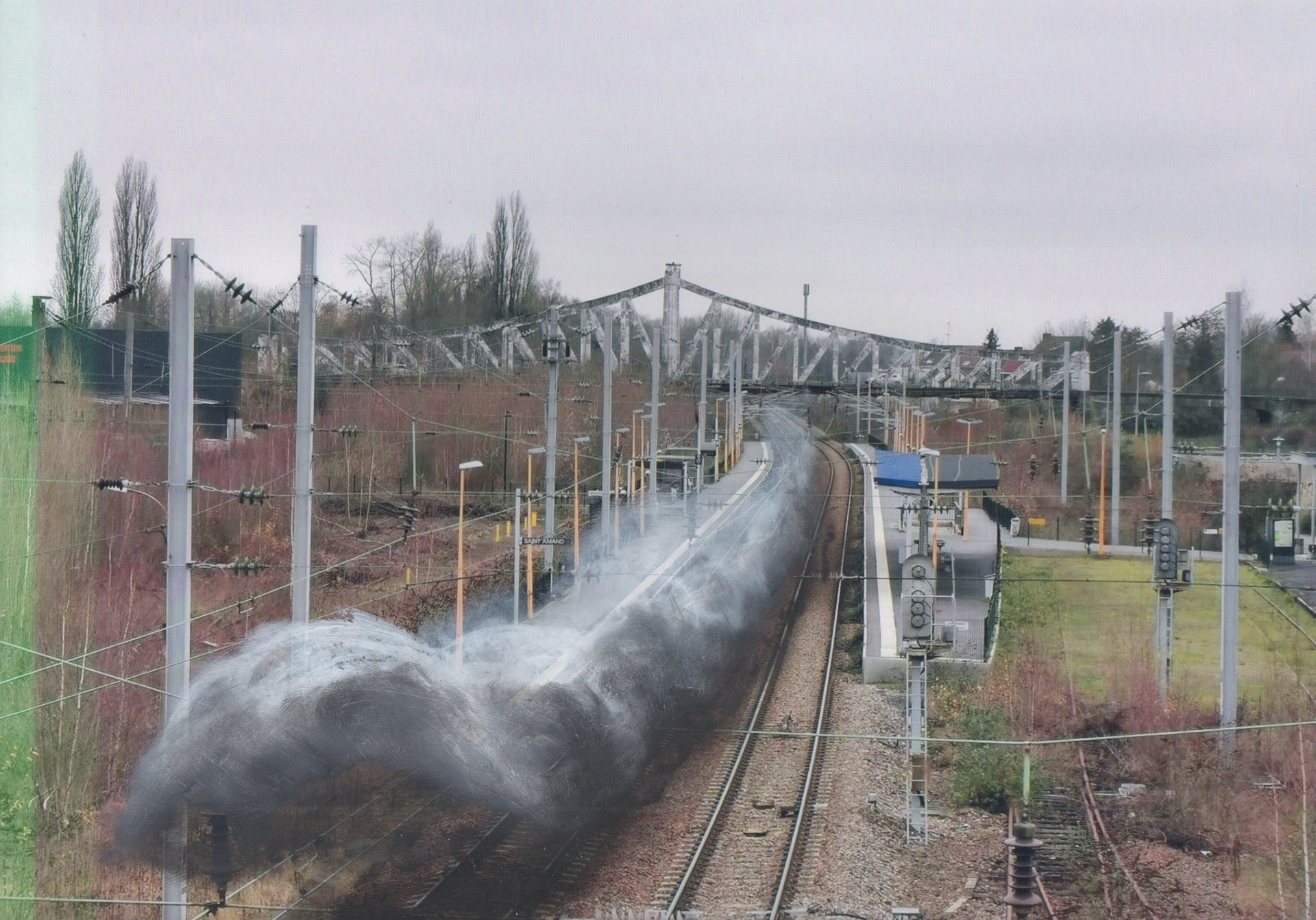 Road Book Cloud Saint-Amand 2.Technique à l'huile sur photographie. 21x30 cm.