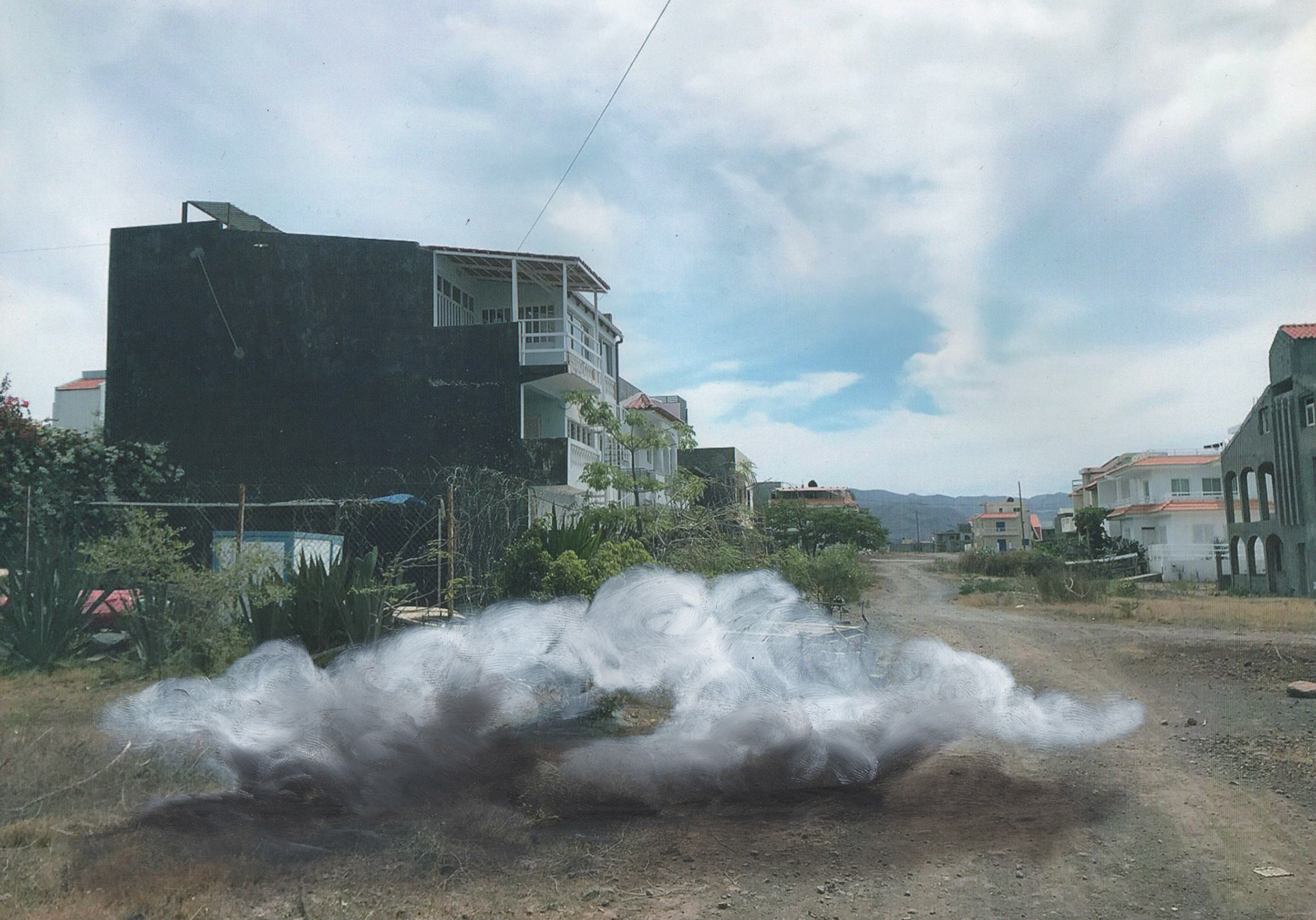 road Book Cloud Le Luc.Technique à l'huile sur photographie. 21x30 cm.