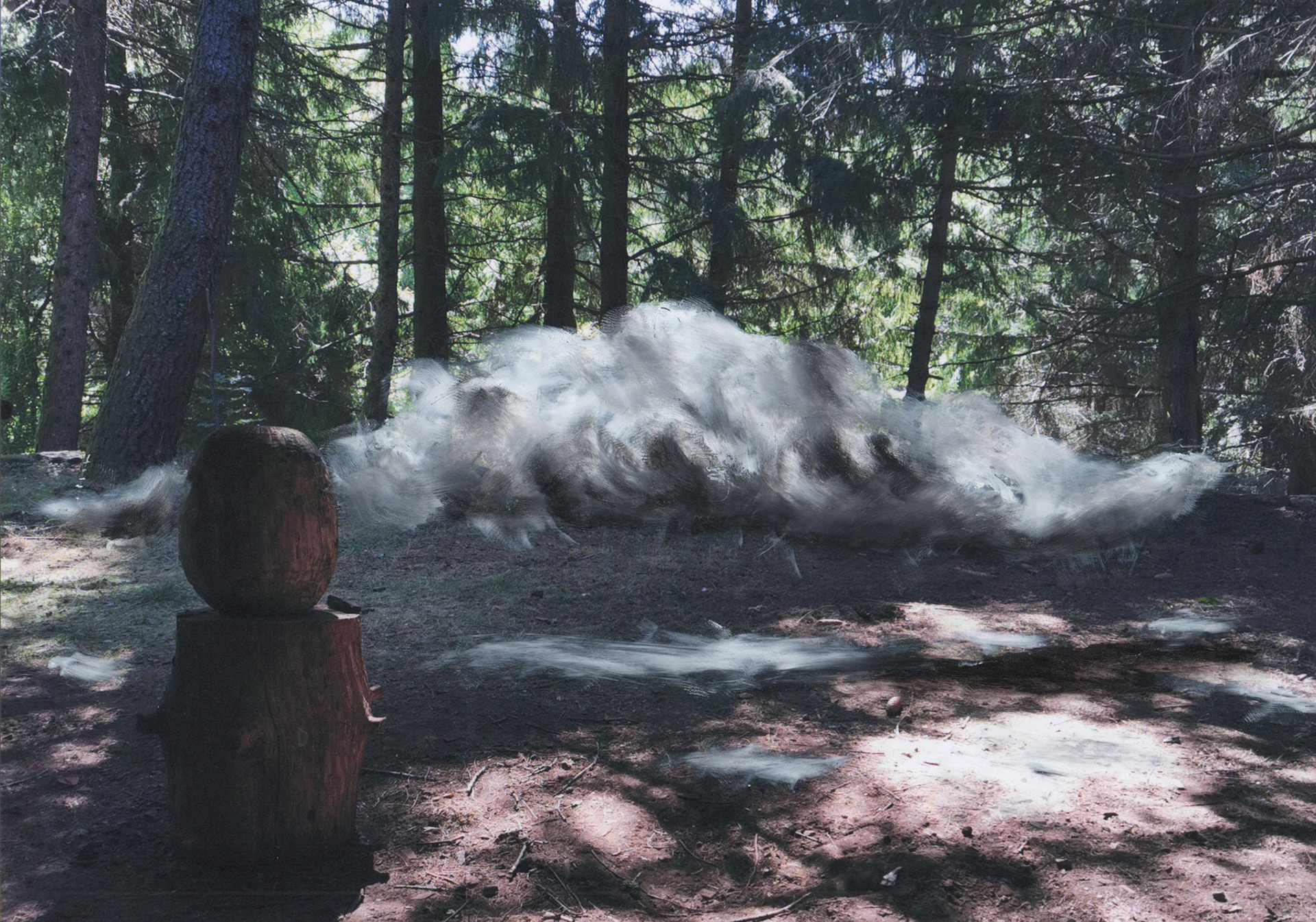 Road Book Cloud Chalet.Technique à l'huile sur photographie. 21x30 cm.