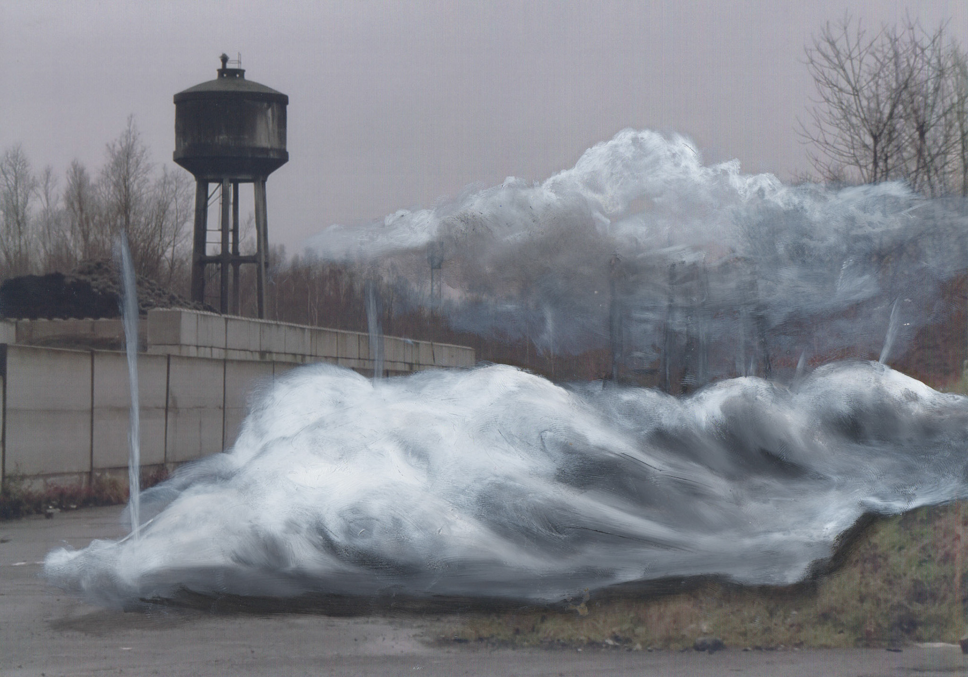 Road Book Cloud Frontière.Technique à l'huile sur photographie. 21x30 cm.