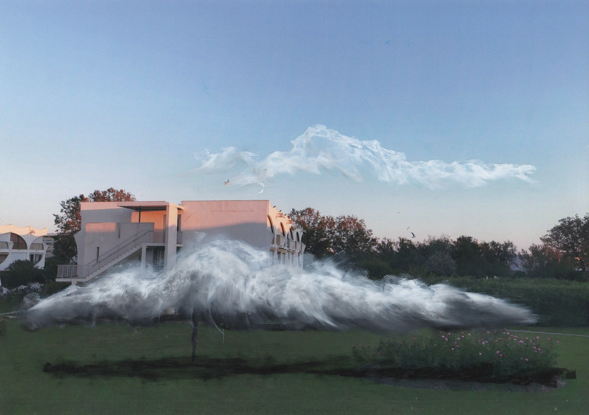 Road Book Cloud La Grande Motte Garden.Technique à l'huile sur photographie. 21x30 cm.