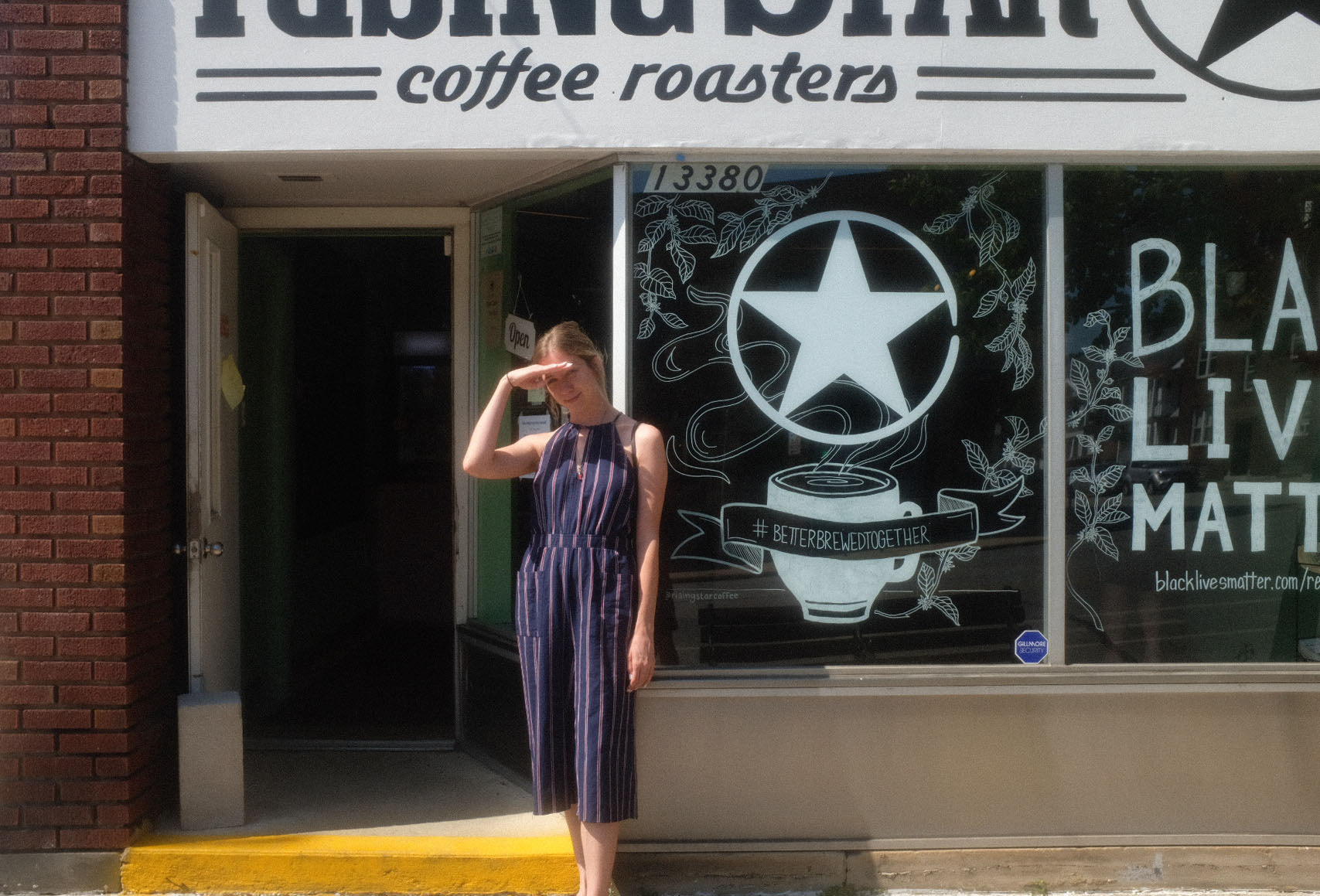Rising Star Coffee Roasters, Lakewood OH, window mural