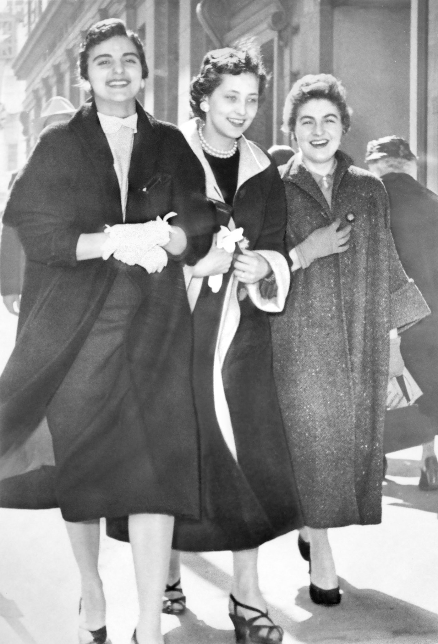 12 April 1956 • Kathleen Shewchuk (22) center. Unknown females left and right of her. City of Edmonton, AB. Photo taken 2 months prior to Kathleen &amp; John’s wedding on 16 June , 1956