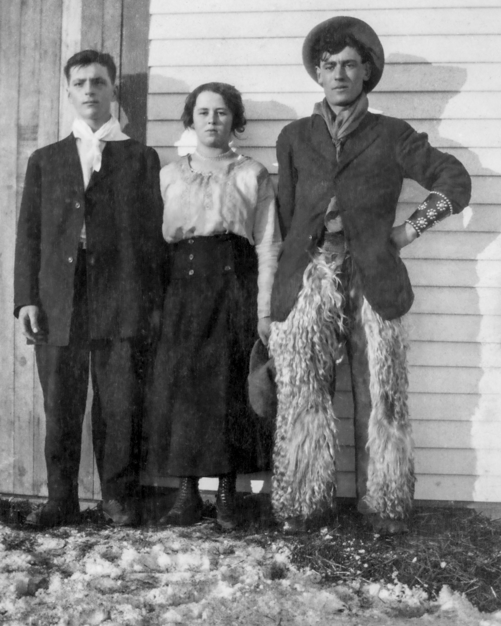 1919: L to R: Nick Shewchuk, Helen Babiuk, Tony Babiuk.