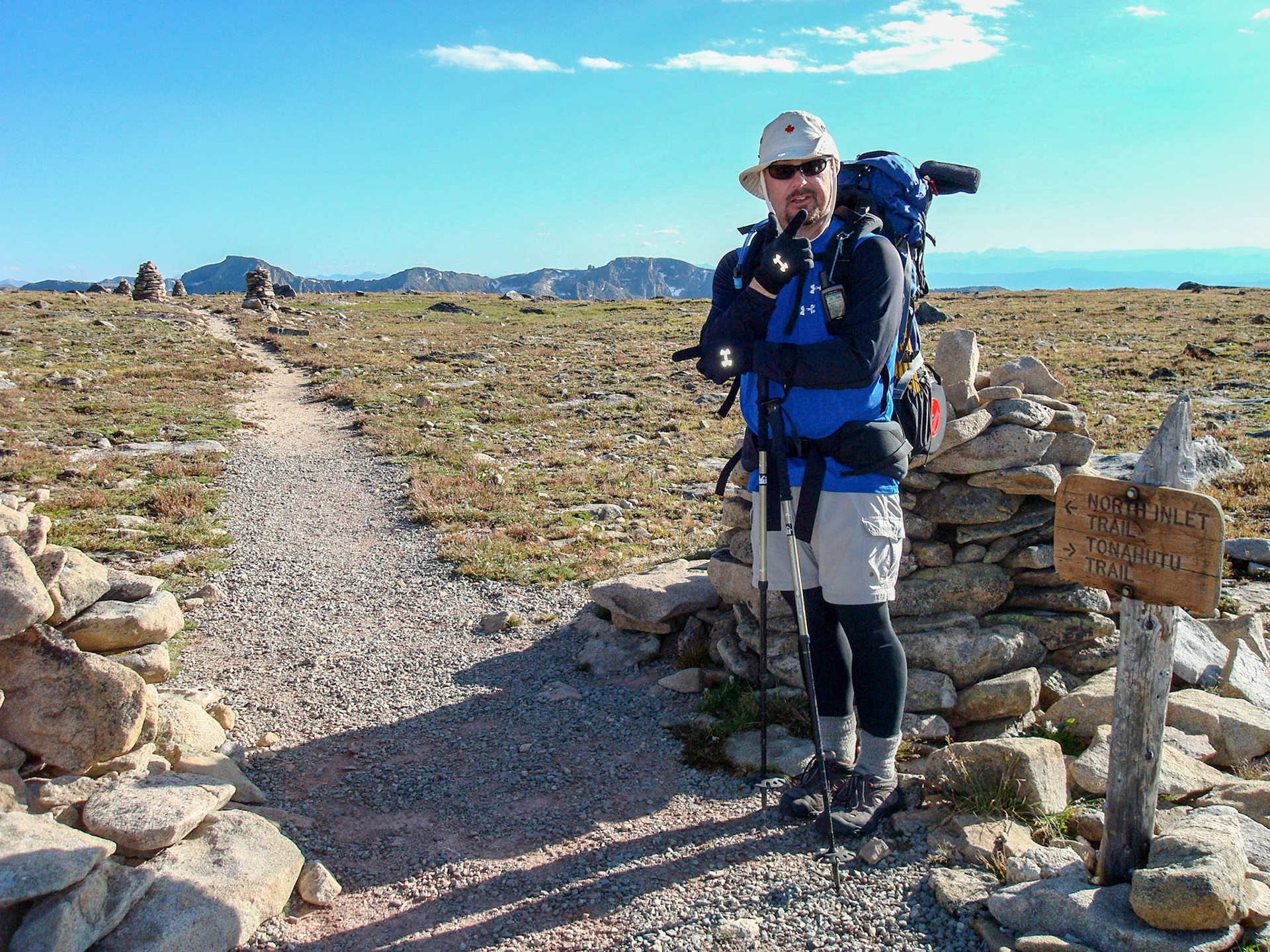 21 Aug 2008: Brian Huculak, 5 day backcountry hike in Rocky Mountaion National Park, Colorado. Photo credit: Paula Rosson