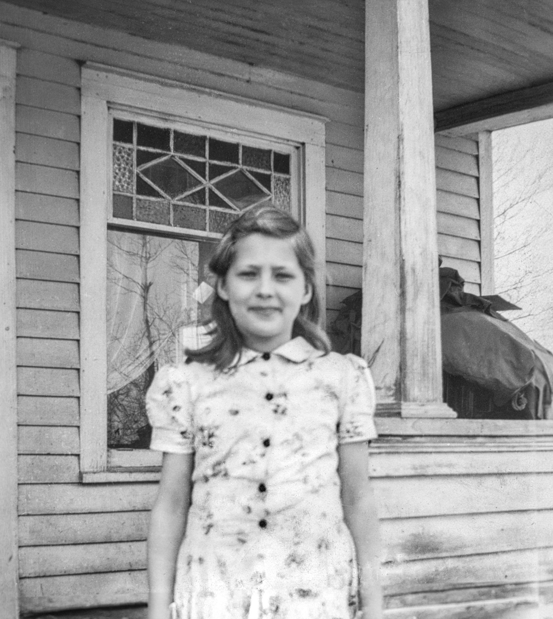 25 Feb 1945 • Kathleen Shewchuk (11) on family farm near Willingdon, AB