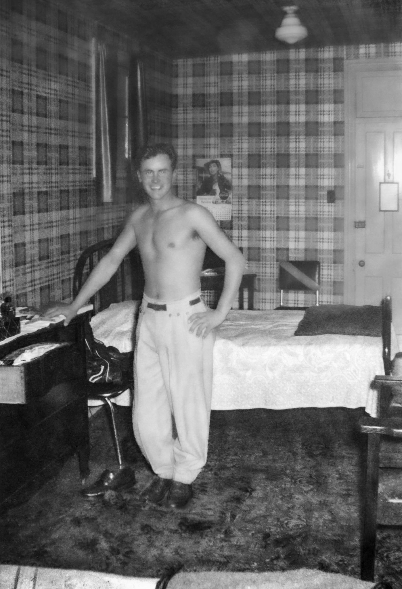 Circa 1950: George (Willis) Huculak (+/-age 18), son of John Huculak SR. Brother of John Huculak JR. Location of photo unknown.