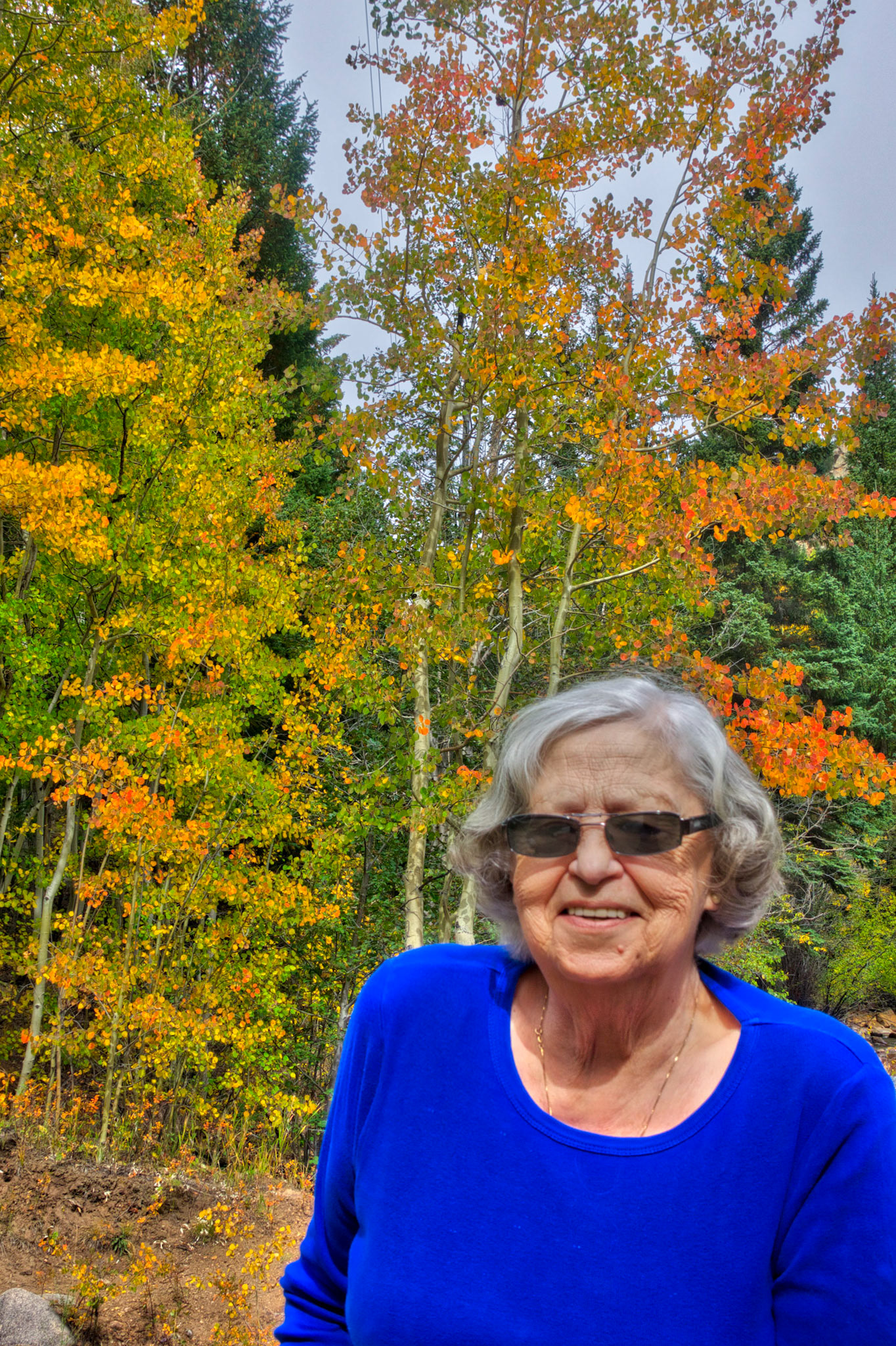 20 Sept 2016: Kathleen [Shewchuk] Huculak 'leaf peeping' in the Colorado Rockies. Photo credit: Brian M Huculak