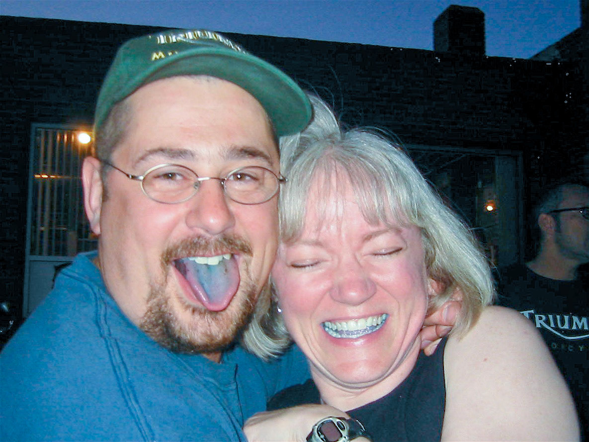 May 2005: Erico Motorsports, Denver, Colorado  - brian's 41st birthday,  Brian Huculak and spouse Paula Rosson. Photo credit: unknown