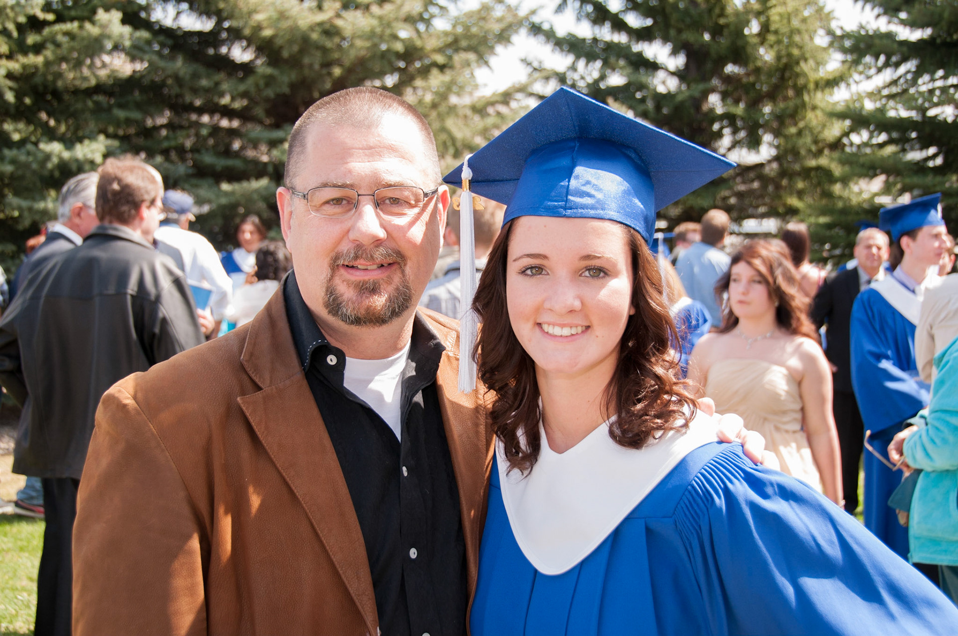 11 May 2013: high school graduation day, Lethbridge, Alberta. Brian Huculak - god daughter Katie Maze. Photo credit: David Maze (father of graduate)