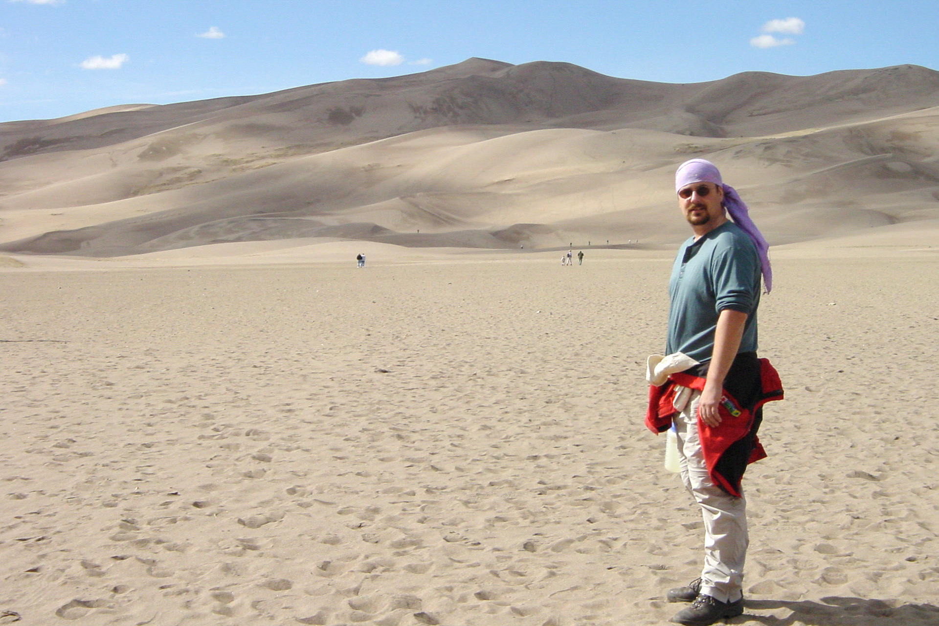 January 2003: Brian Huculak, Great Sand Dunes National Monument. Photo credit: Paula Rosson.