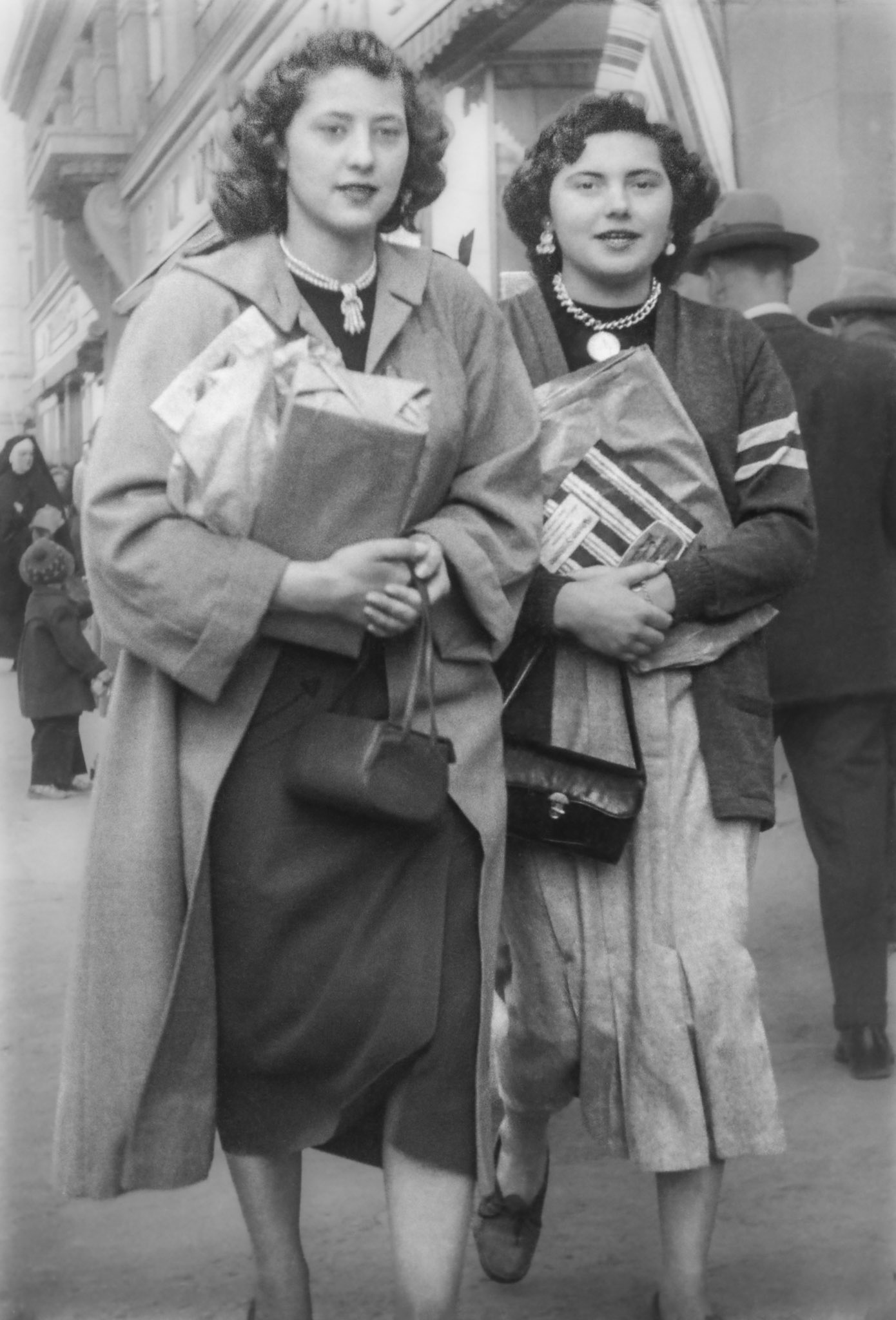1953 - Kathleen Shewchuk and her first cousin, Virginia Shewchuk. Virginia's father is Steve KJ. Shewchuk. Kathleen's father Mike S Shewchuk.