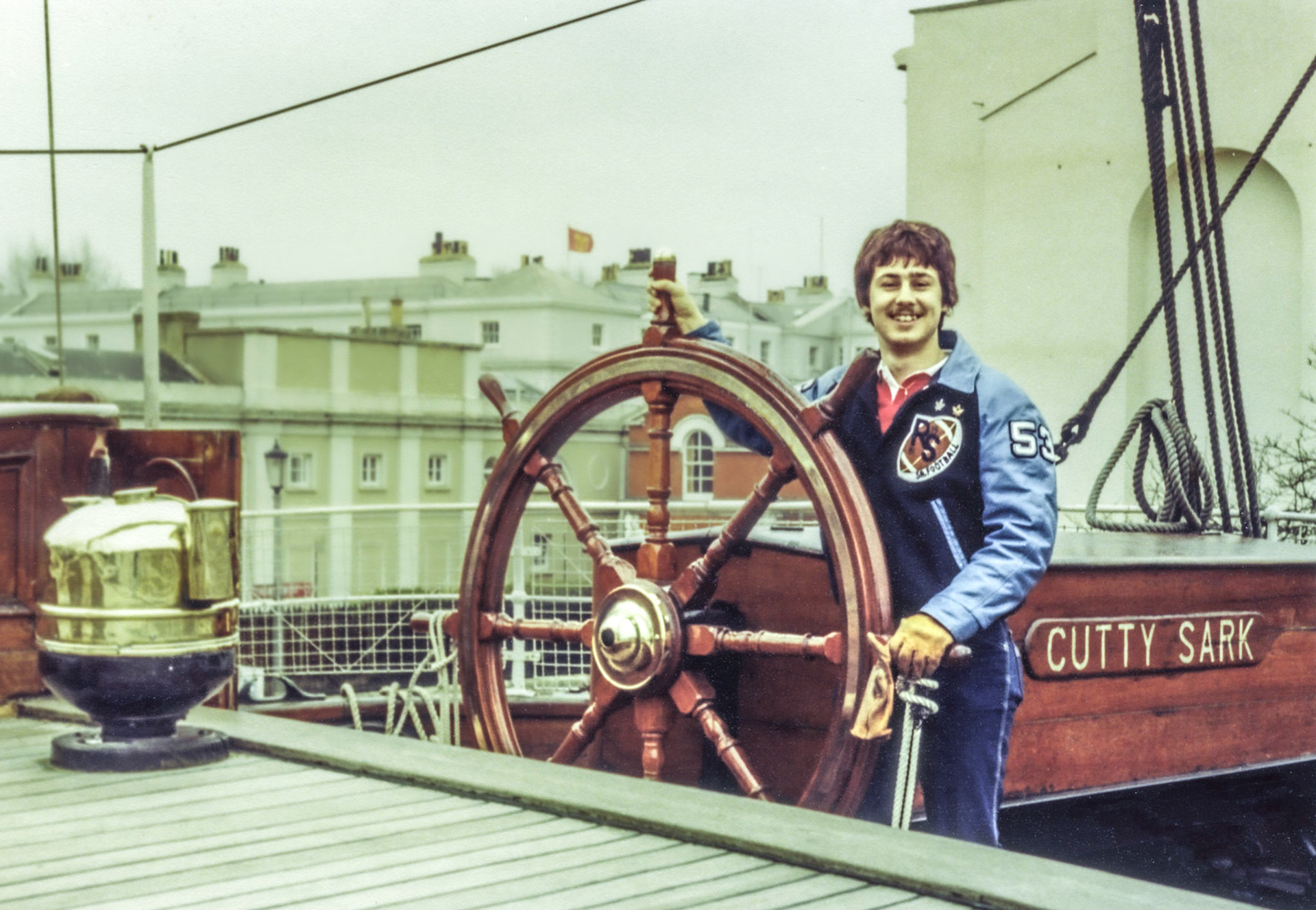 1982: Brian Huculak on a high school group trip to London, England aboard the HMS Cutty Sark