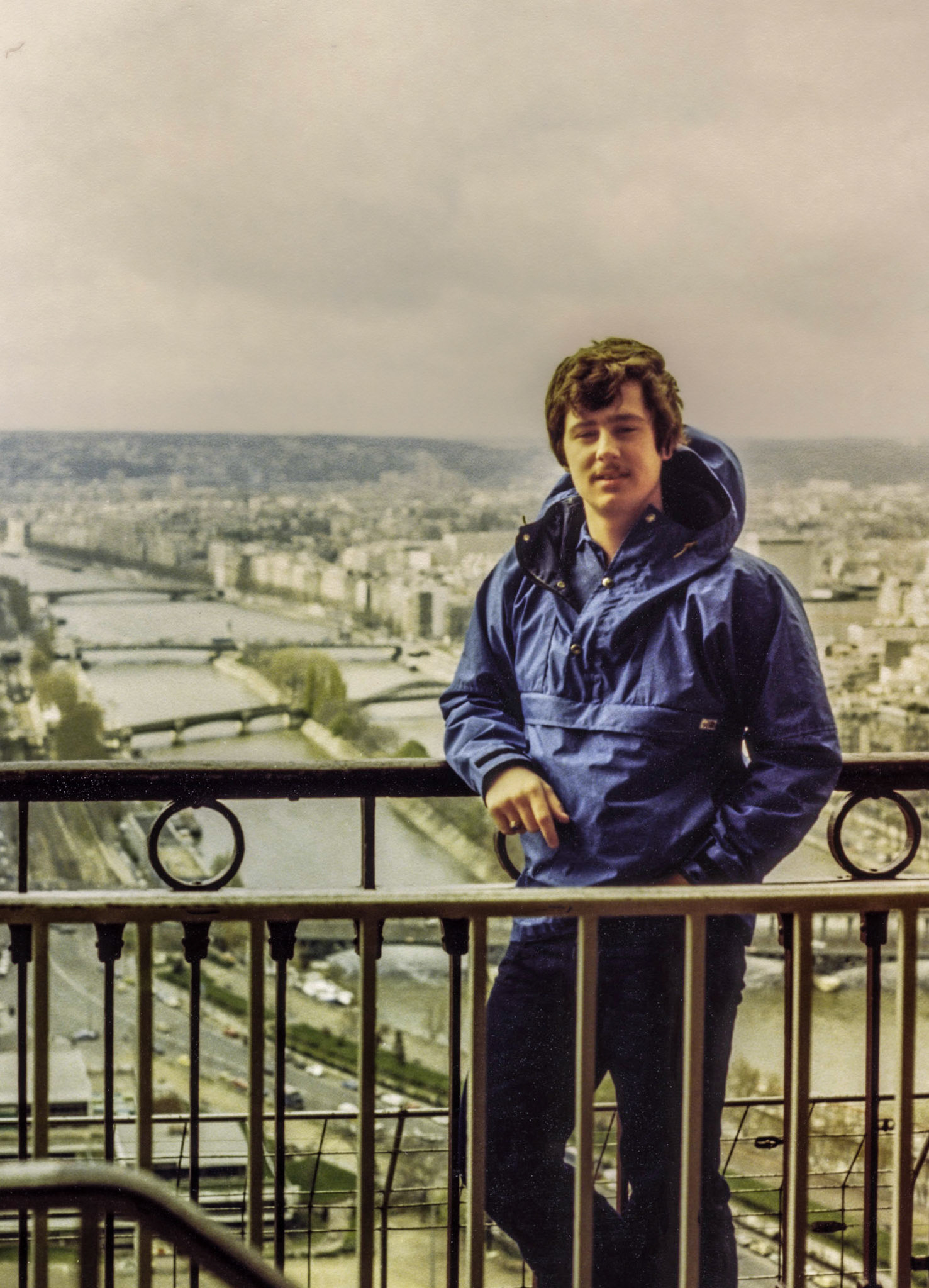 1981/82: 12 grade trip to Paris, France. Brian Huculak overlooking La Siene from the Elffel Tower.