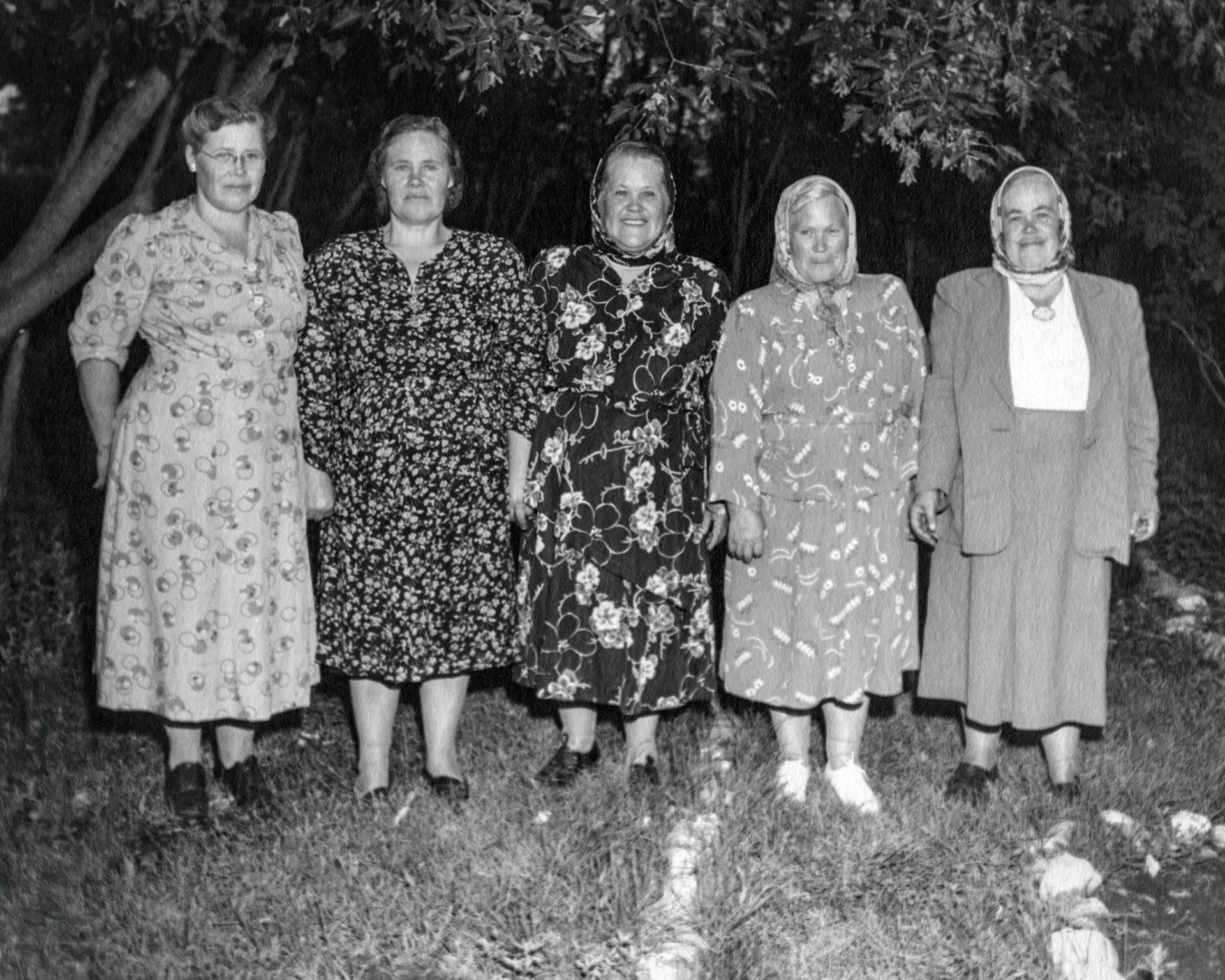 Circa 1970's • The Huculak sisters L to R: Christina [Huculak] Shewchuk (67) - Magdelena (Mabel) [Huculak] Zukiswky - Annie [Huculak] Zukiwsky - Lena [Huculak] Hawreliak- Mary [Huculak] Roshka.