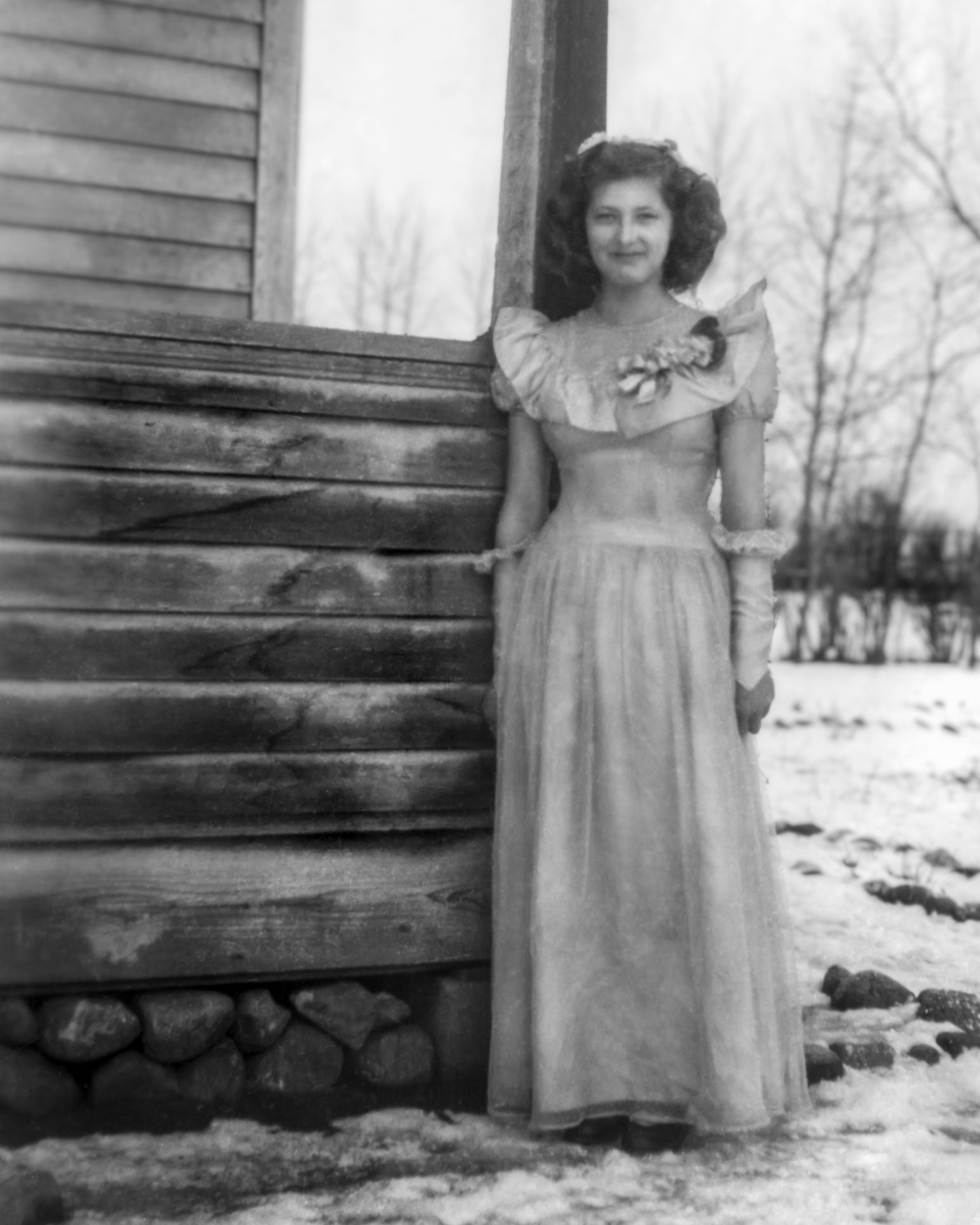 Kathleen [Shewchuk] Huculak. Spring 1951 after sister Lena's wedding Aug 1950.