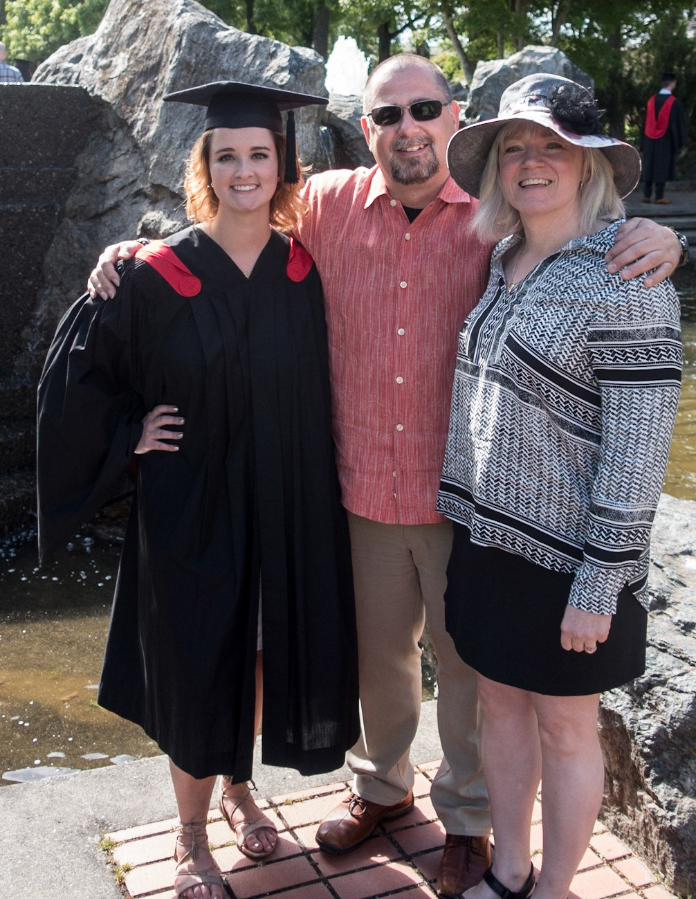 14 June 2017: Victoria, BC, University of Victoria gradulation day. L to R. Graduate Katherine Maze (goddaughter) -  Brian M Huculak - Paula L Rosson (Brian's spouse). Photo credit: David Maze (father of Kate).