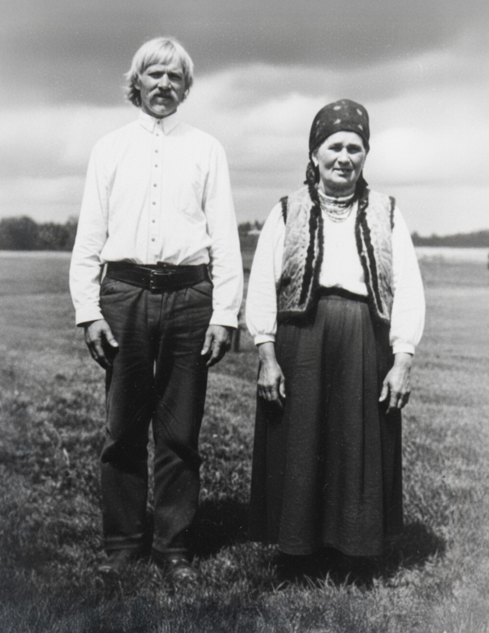 Circa 1925 • Stefan Shewchuk and Anastasia [Fedorak] Shewchuk. Arrived in Canada 18 May 1900 from Borivsti, Bukovina, Ukraine. Homestead near Willingdon, AB. Digital image restoration by Brian M Huculak based on original manual restoration by Gerry Tatarin