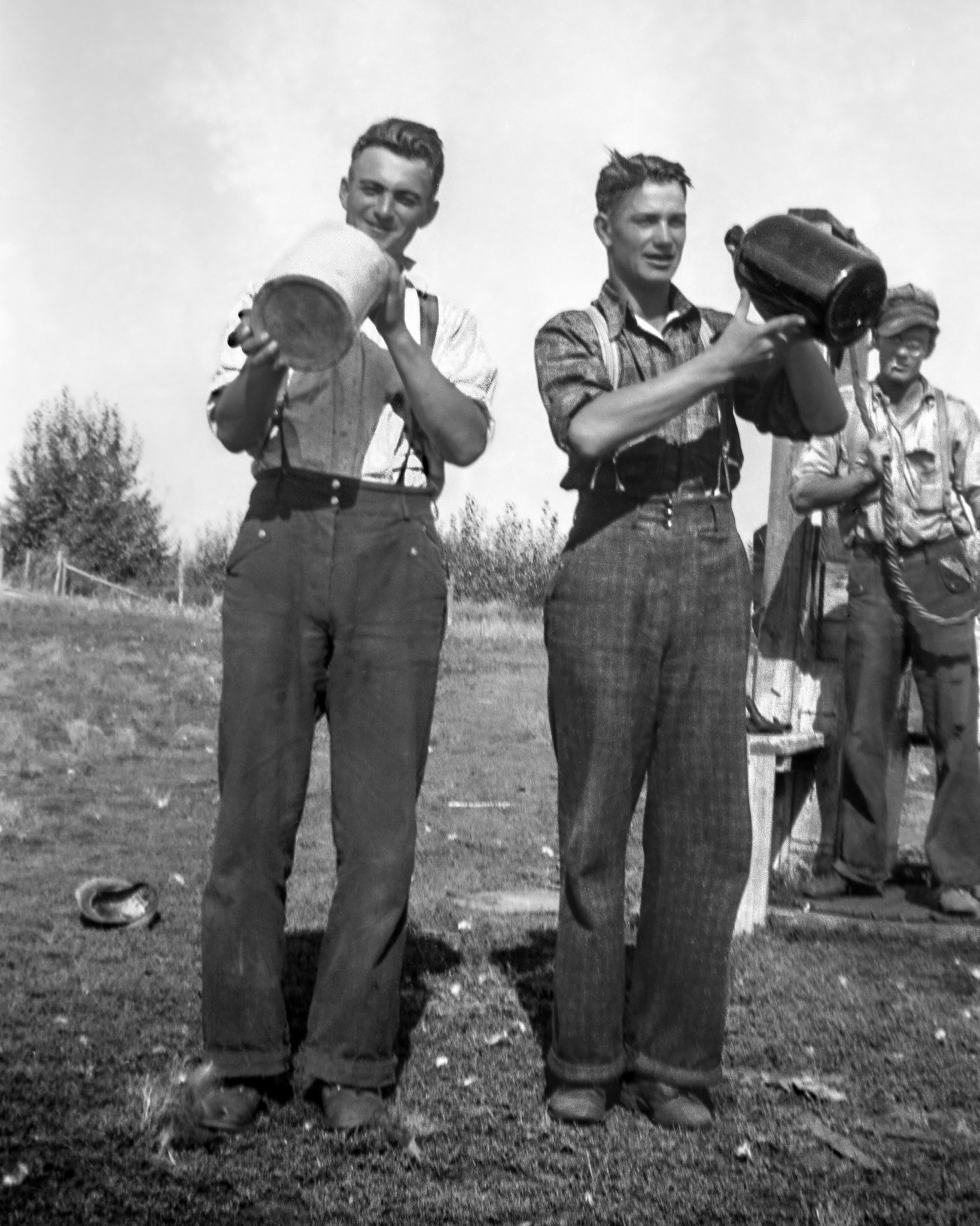 Looking for names of these gentlemen (this and next photo closeup). Photo Credit: Unknown. Scan and Restoration from black and white print by Brian M Huculak