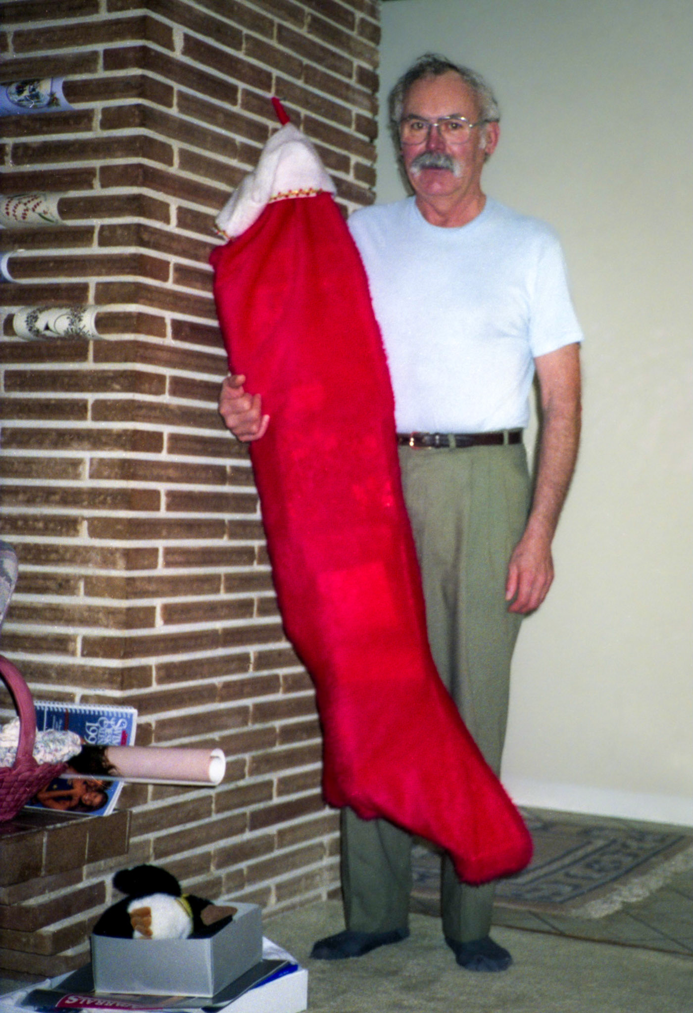 Christmas 1995: John Huculak JR must have been a good boy this year. Family home, 14220-95 Ave, Edmonton, Alberta. Photo credit: Brian Huculak (son)
