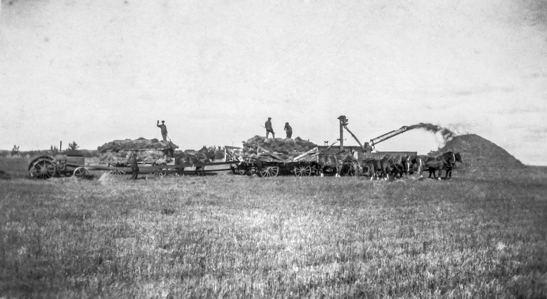Rumour has it this was a photo of Onufrey Shewchuk's farming operation - but any confirmation would be appreciated! please use the CONTACT link at the top of the page to send a note if you have any insights. Scan and Restoration from black and white print by Brian M Huculak