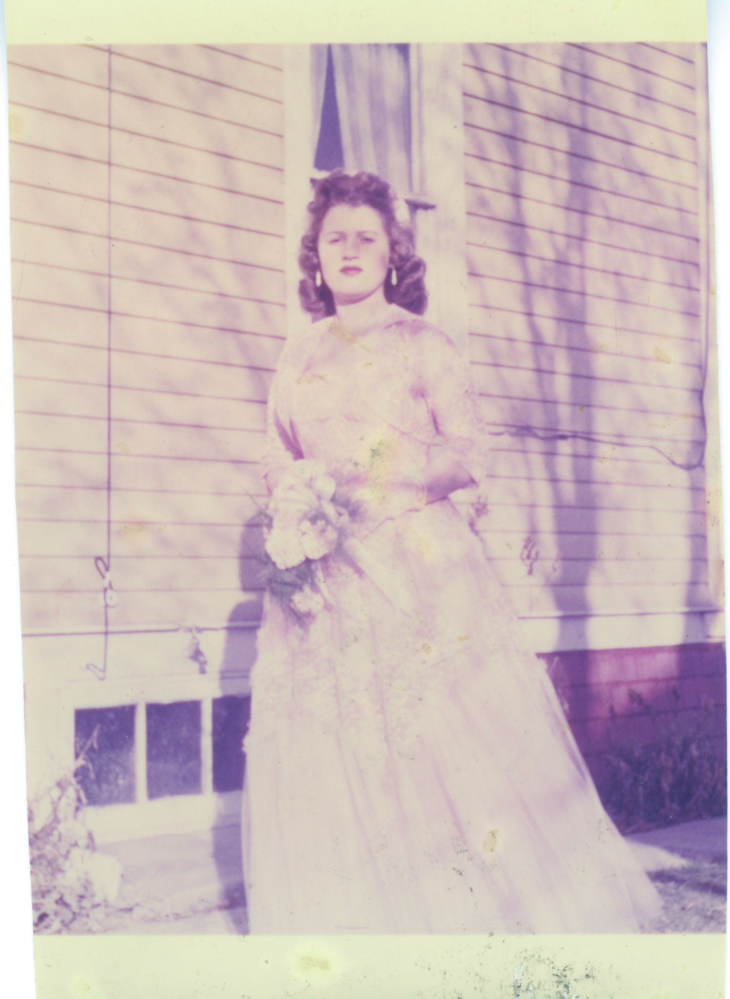 BEFORE: 5 Nov 1958: Erika (Ricki) Brom (age 18) wedding day in Edmonton, AB to George (Willis) Huculak.